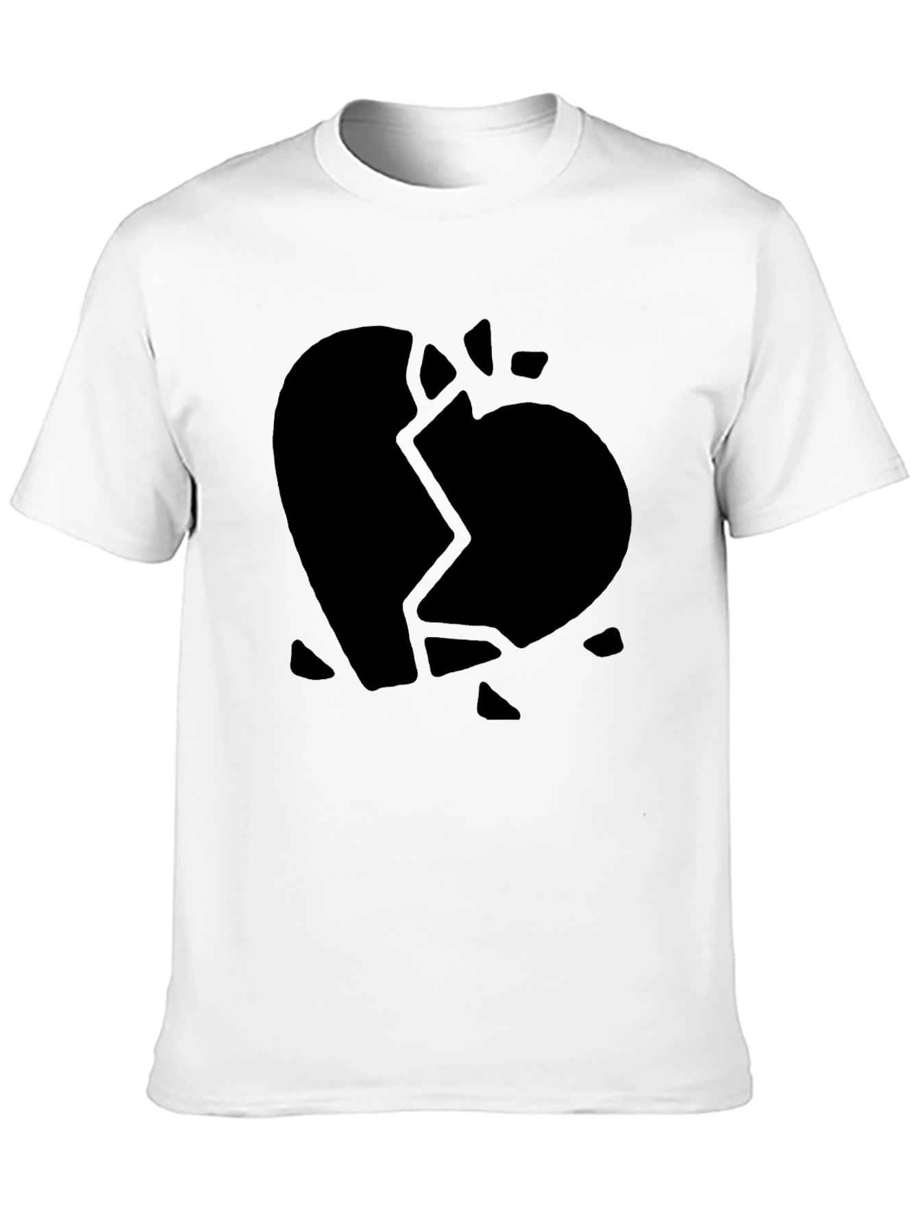 Broken Heart Graphic Black T-Shirt