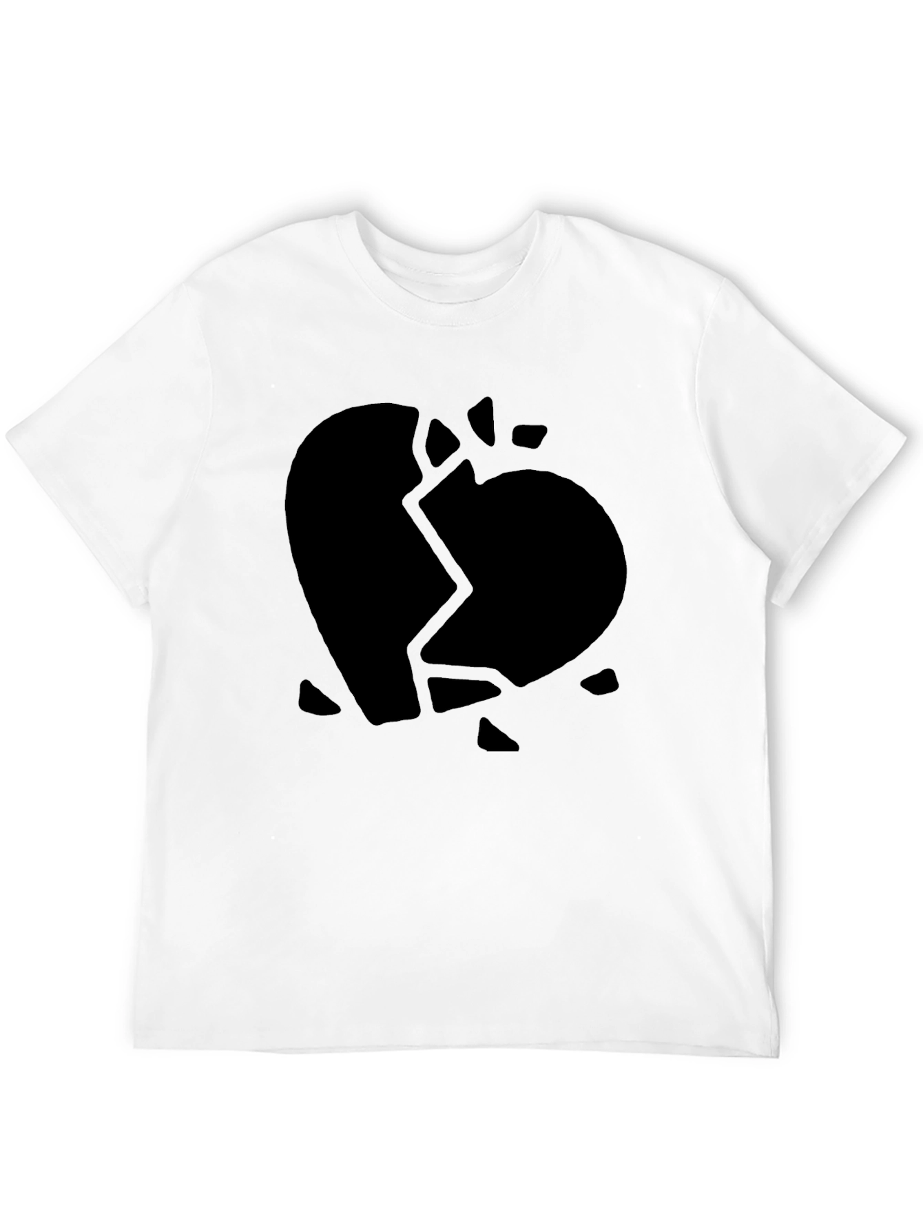 Broken Heart Graphic Black T-Shirt