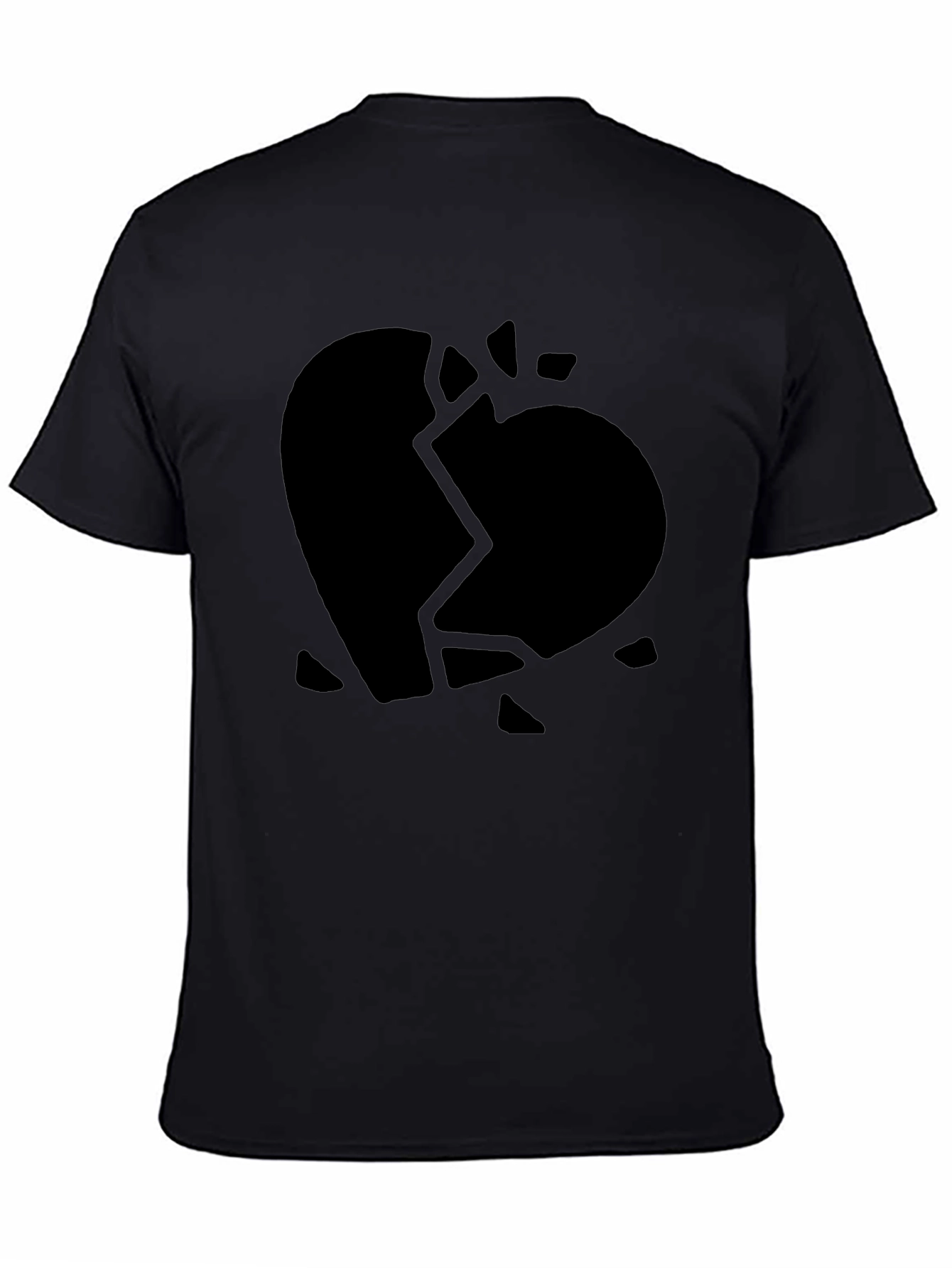 Broken Heart Graphic Black T-Shirt