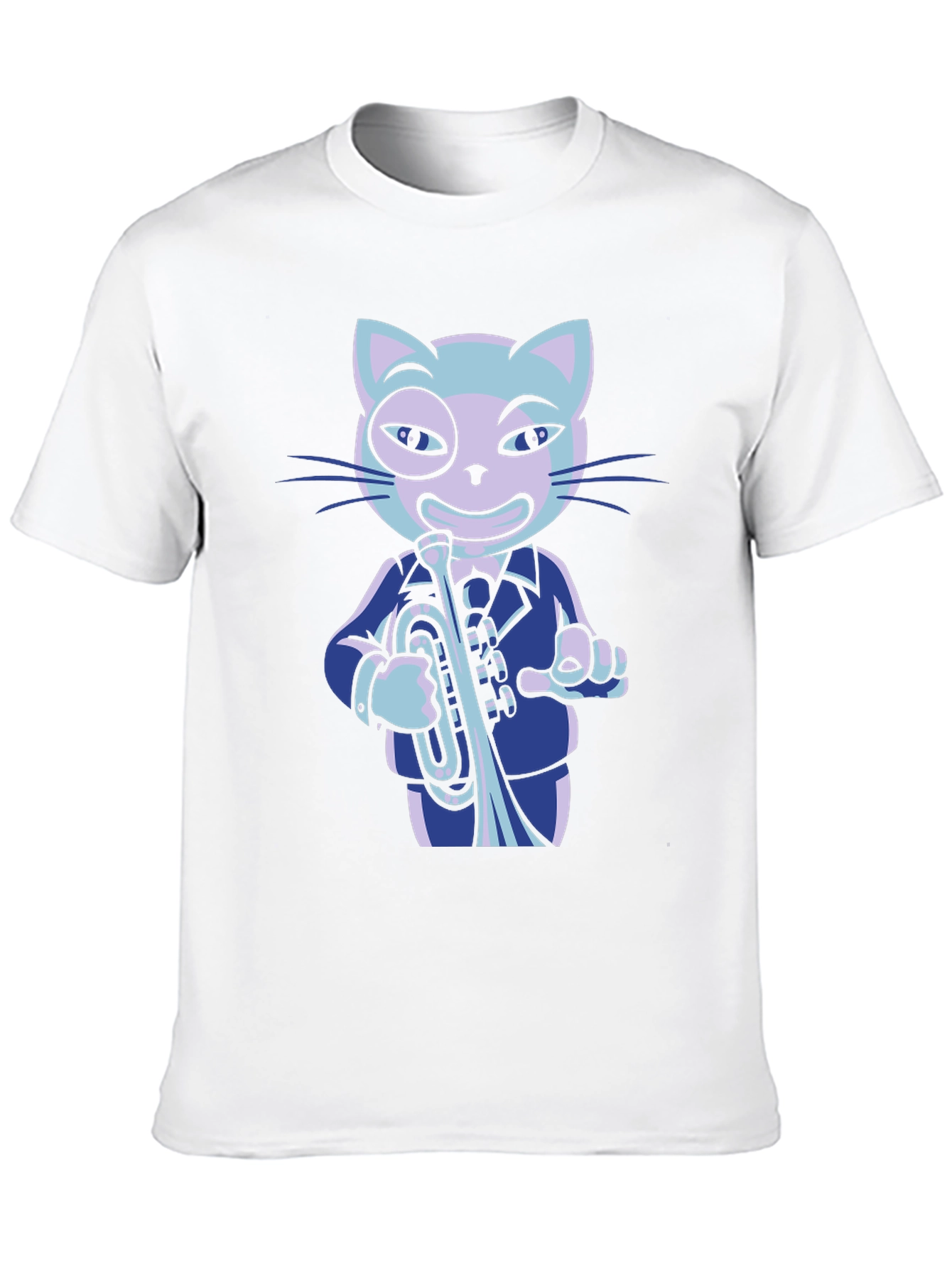 Cool Cat Trumpet Player Graphic Tee