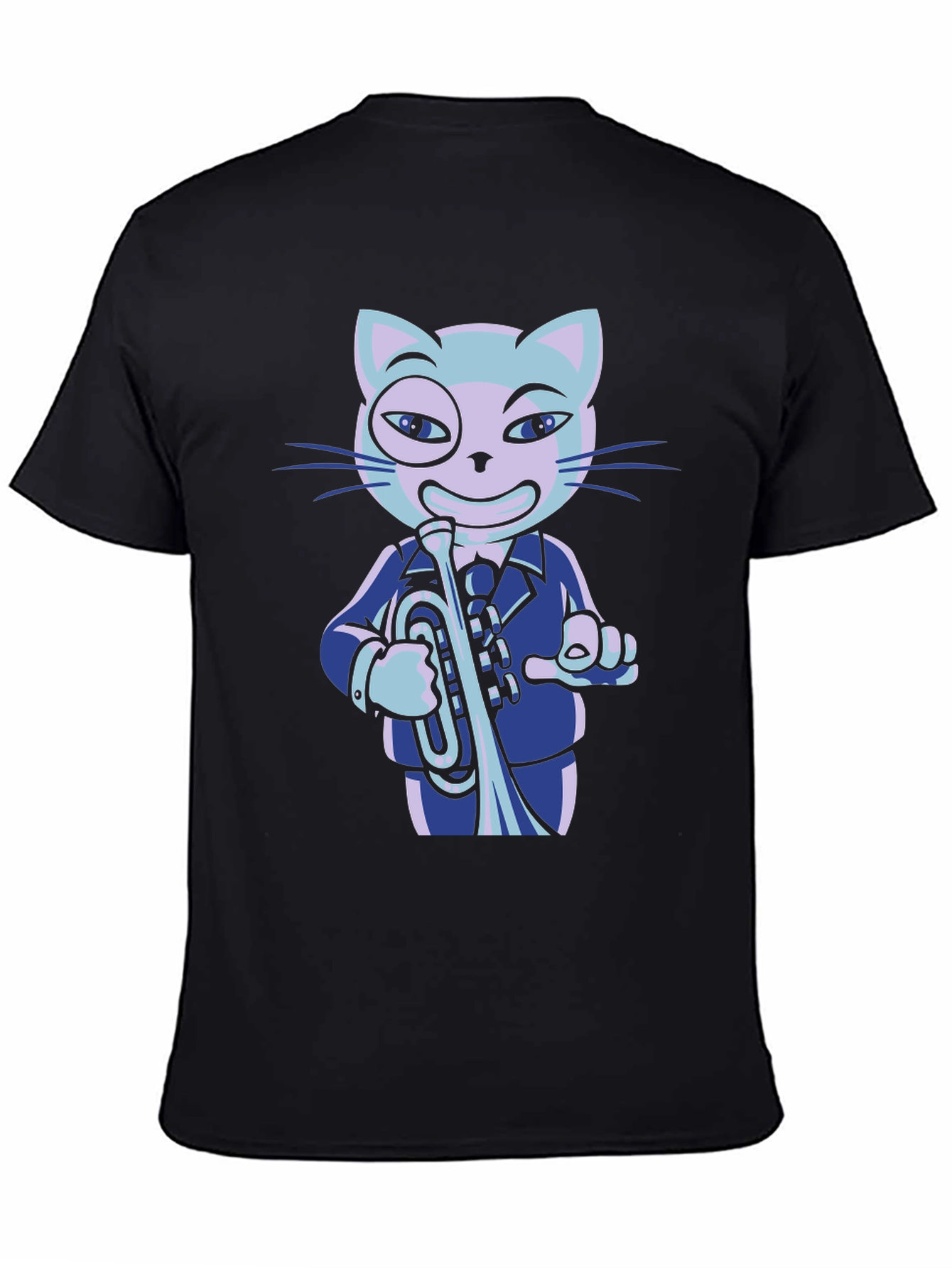 Cool Cat Trumpet Player Graphic Tee