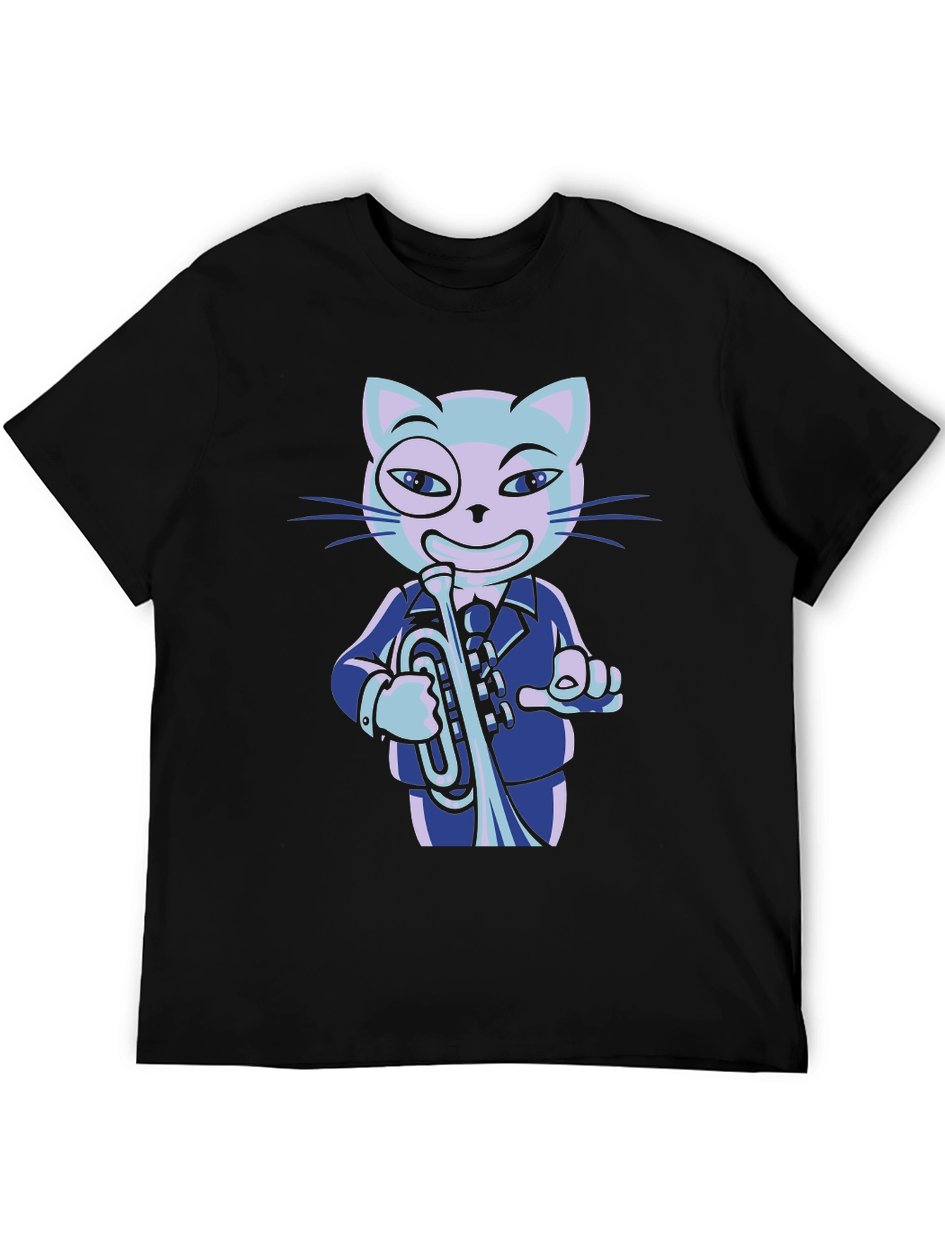 Cool Cat Trumpet Player Graphic Tee