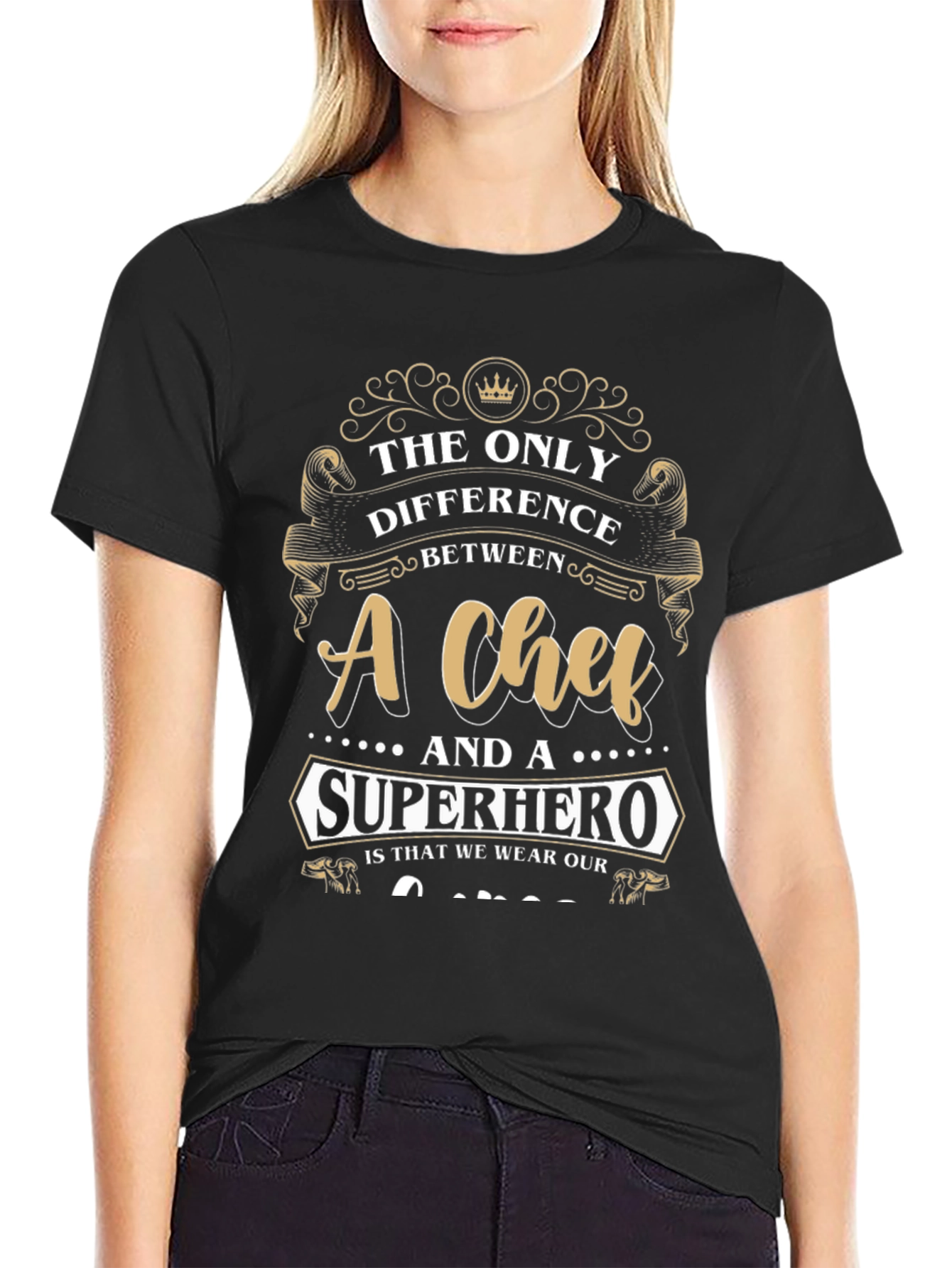 Chef vs Superhero Graphic T-Shirt