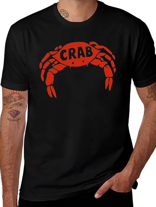 Crab Graphic Tee - Bold Red Design on Black