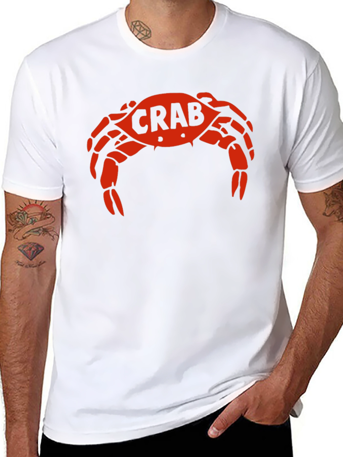 Crab Graphic Tee - Bold Red Design on Black