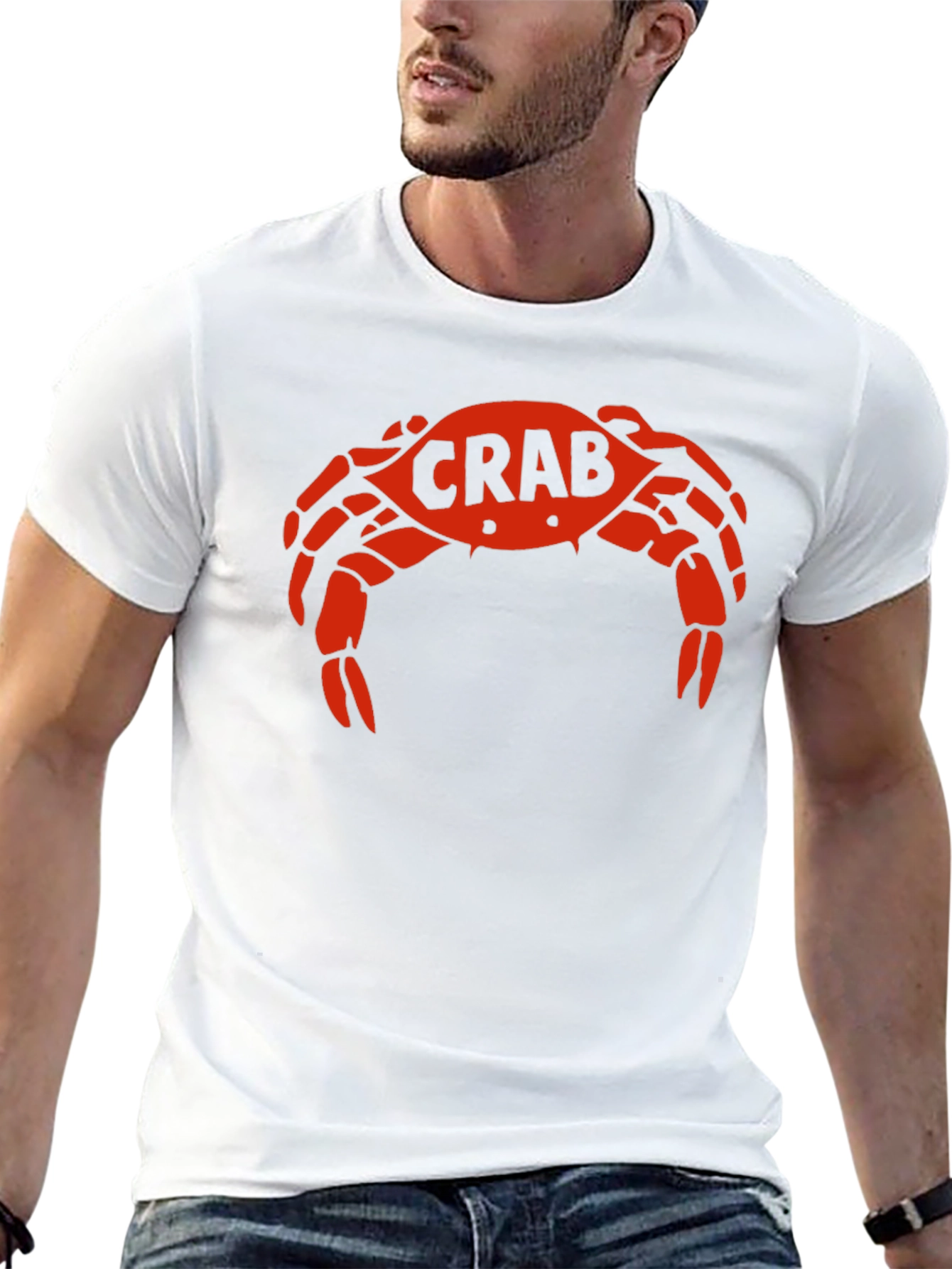 Crab Graphic Tee - Bold Red Design on Black