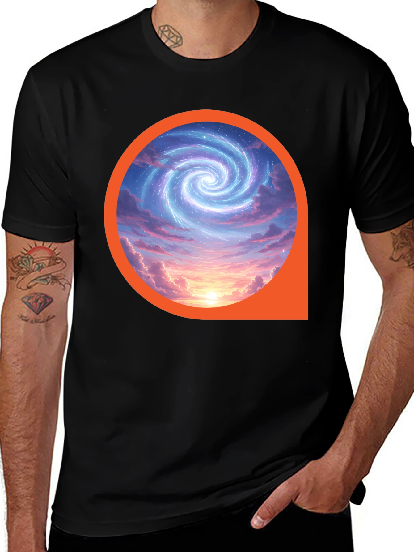 Cosmic Swirl Graphic Tee - Modern Style