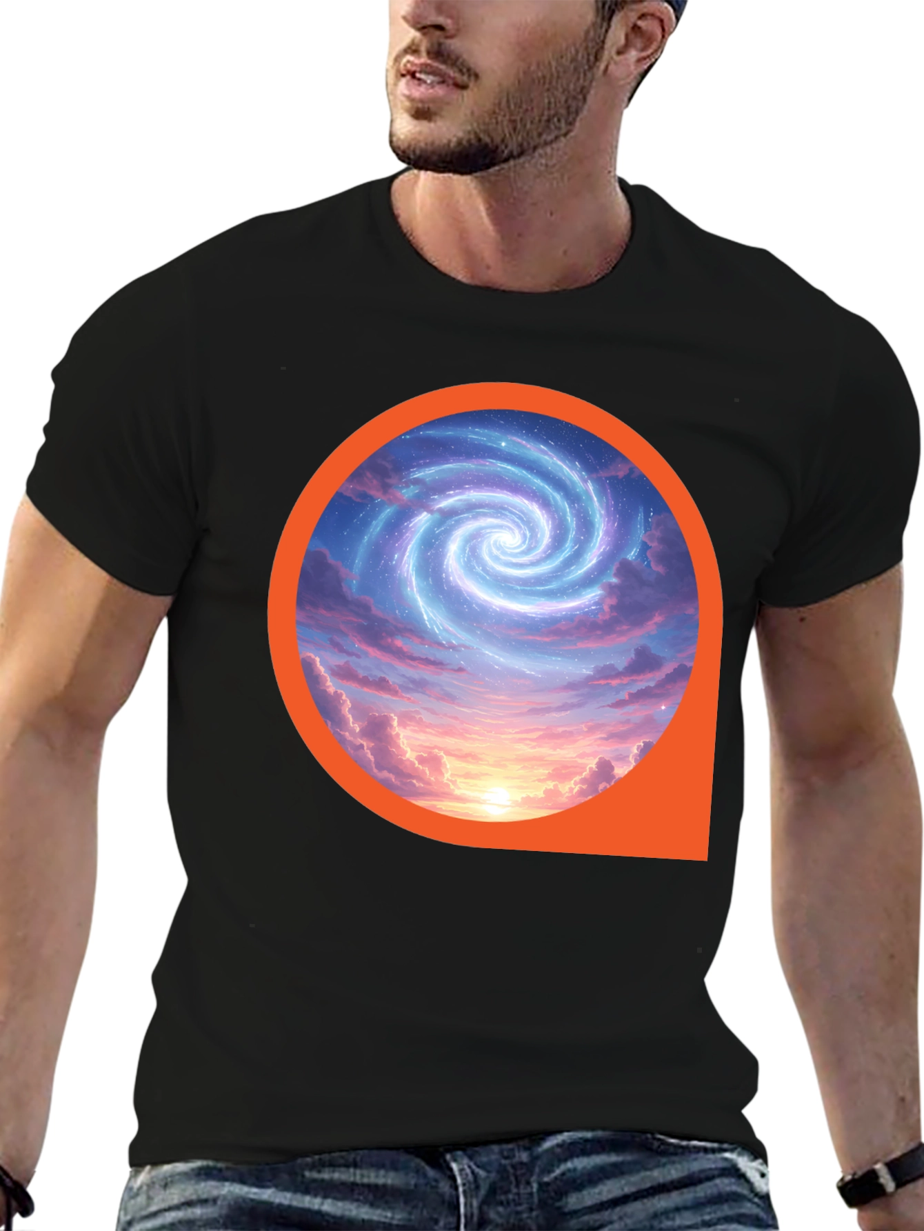 Cosmic Swirl Graphic Tee - Modern Style