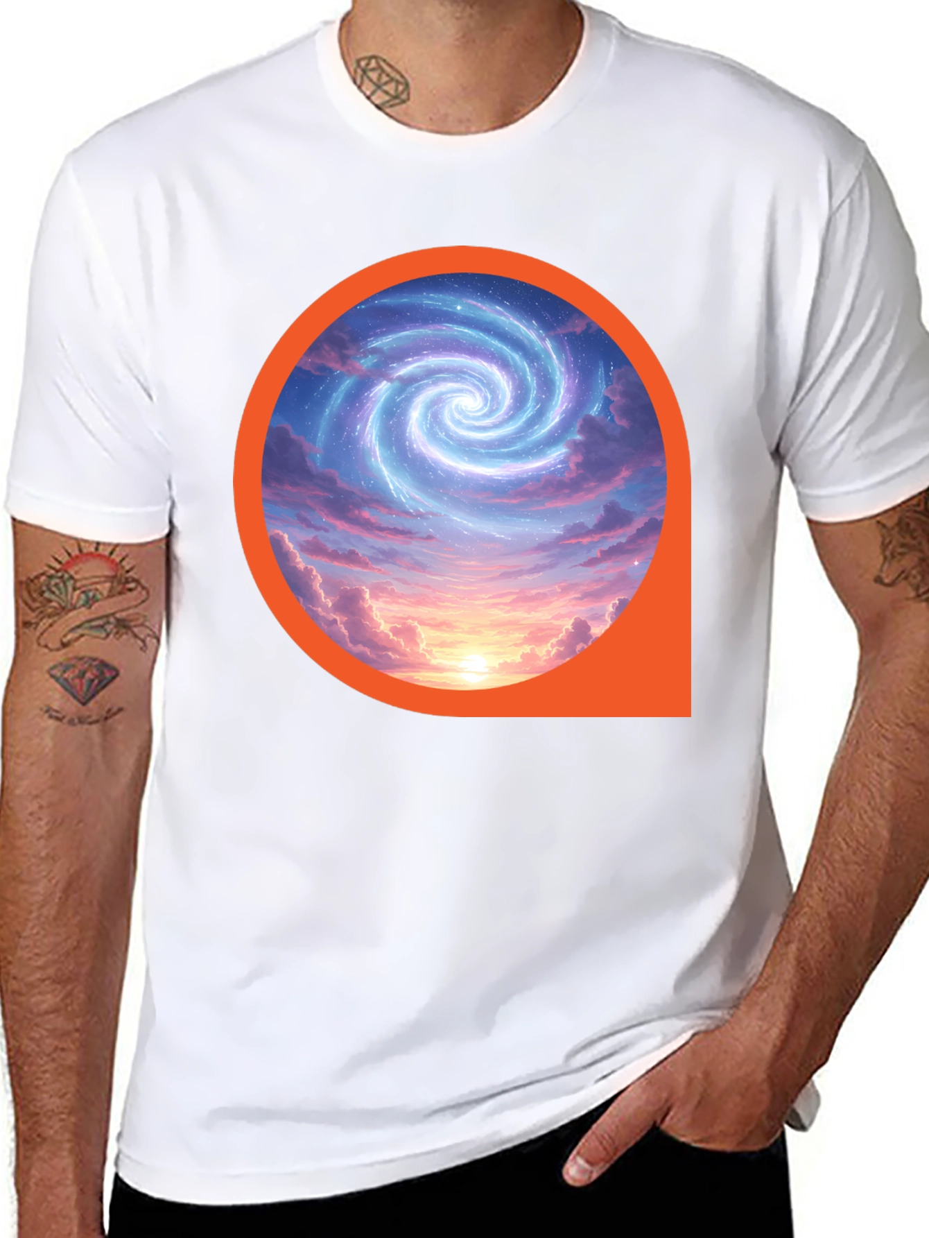 Cosmic Swirl Graphic Tee - Modern Style