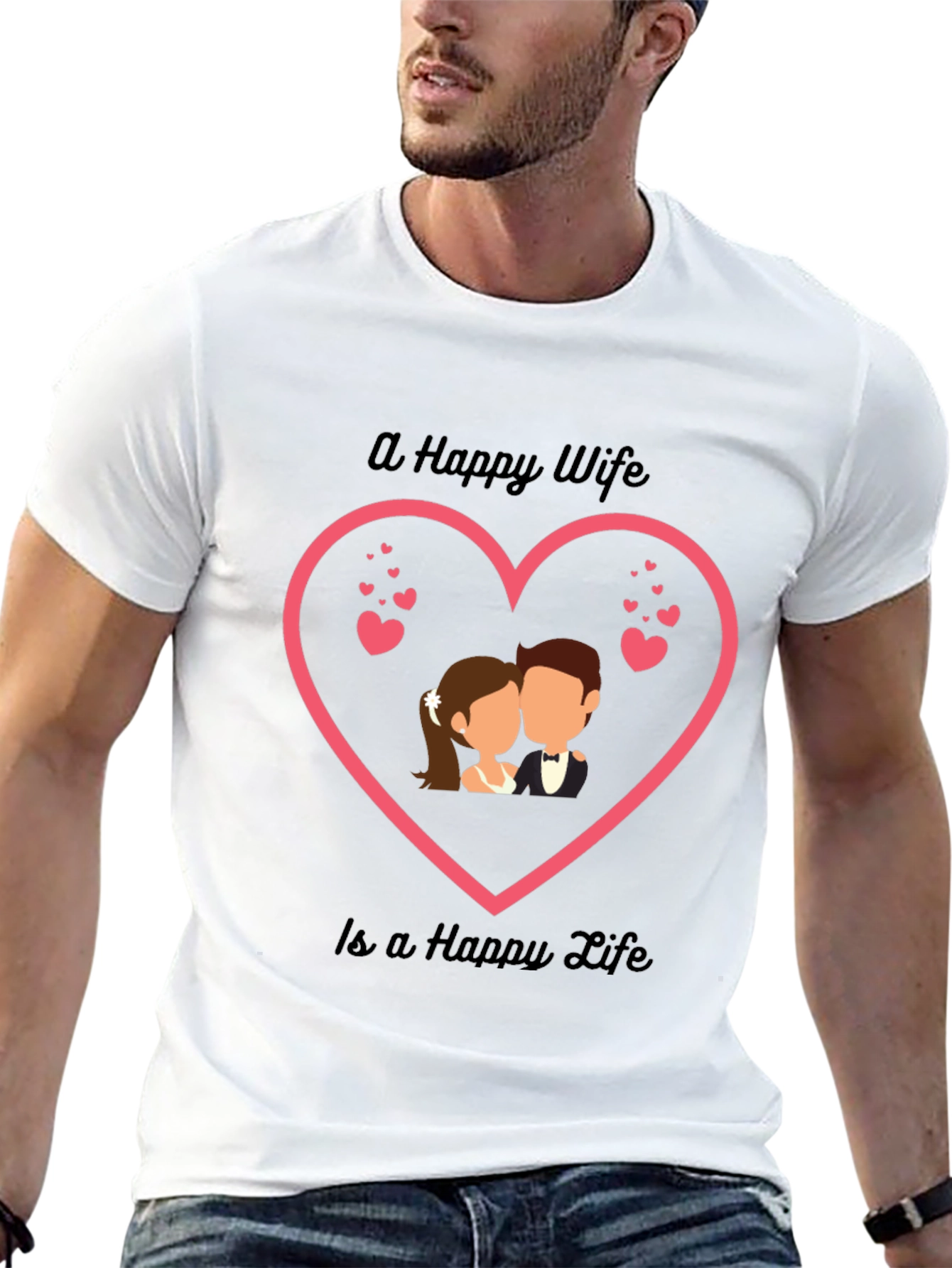 Happy Wife Happy Life T-Shirt - Romantic Couple Tee