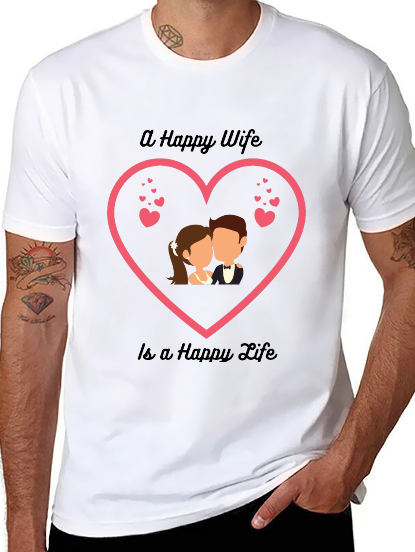 Happy Wife Happy Life T-Shirt - Romantic Couple Tee
