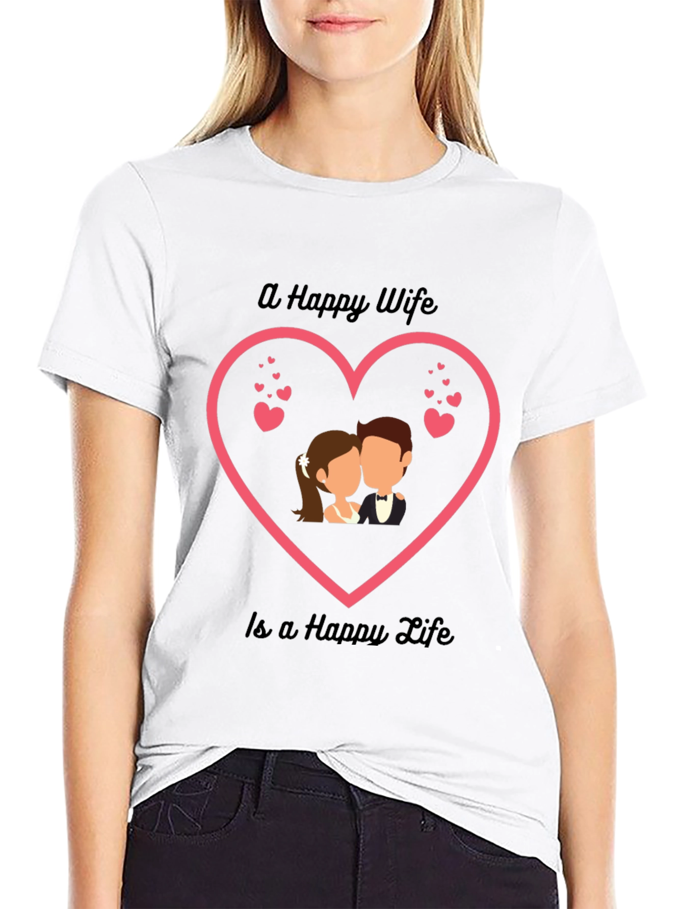Happy Wife Happy Life T-Shirt - Romantic Couple Tee