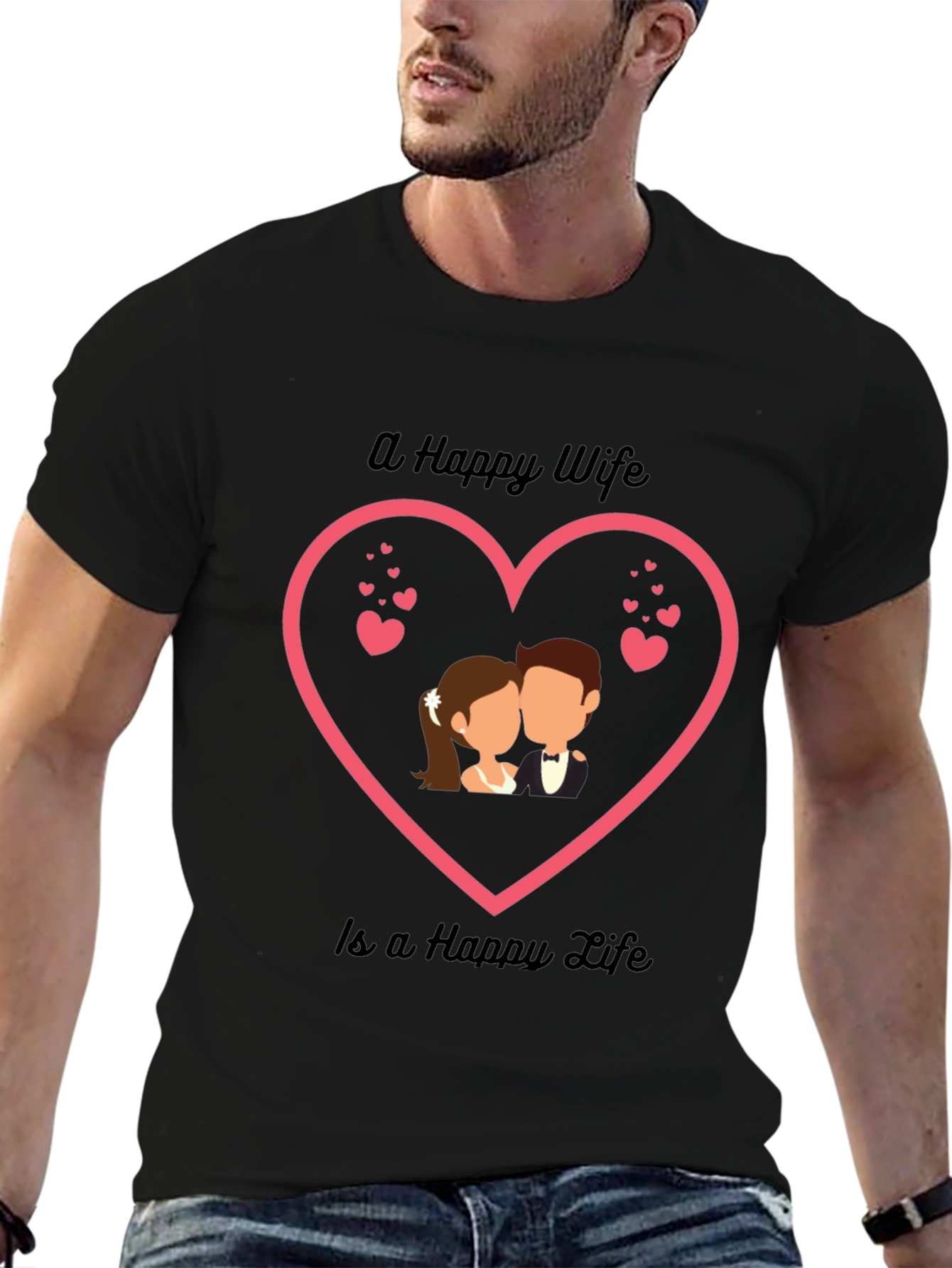 Happy Wife Happy Life T-Shirt - Romantic Couple Tee