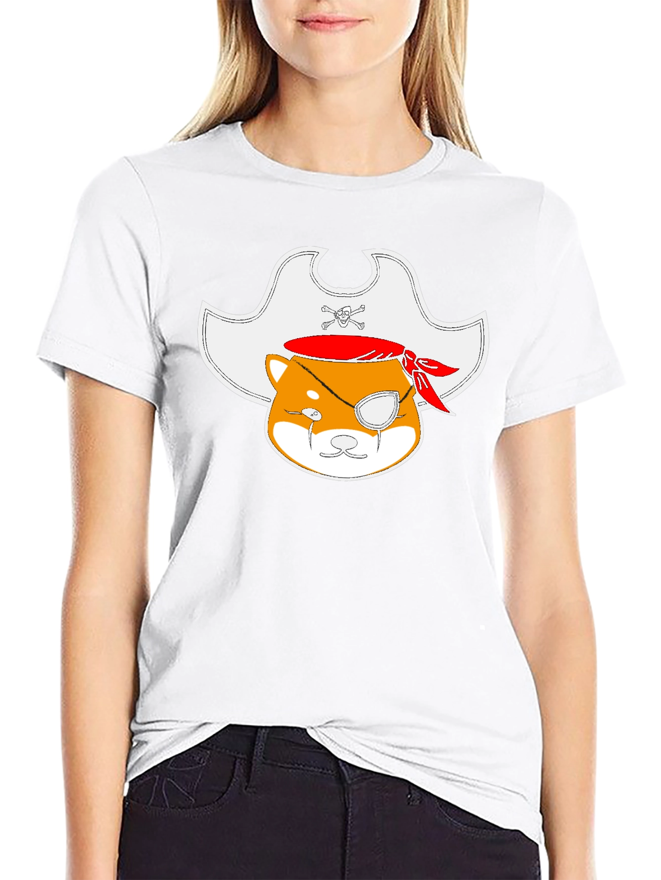 Pirate Shiba Inu Black T-Shirt