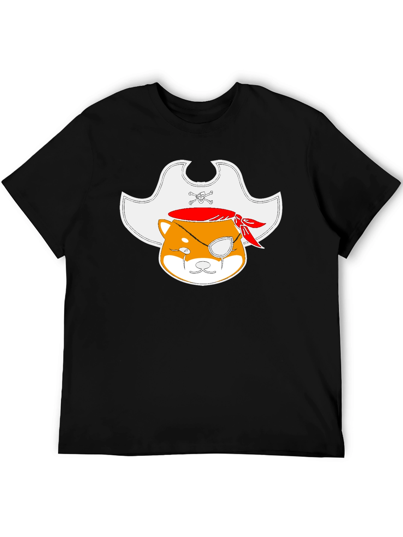 Pirate Shiba Inu Black T-Shirt