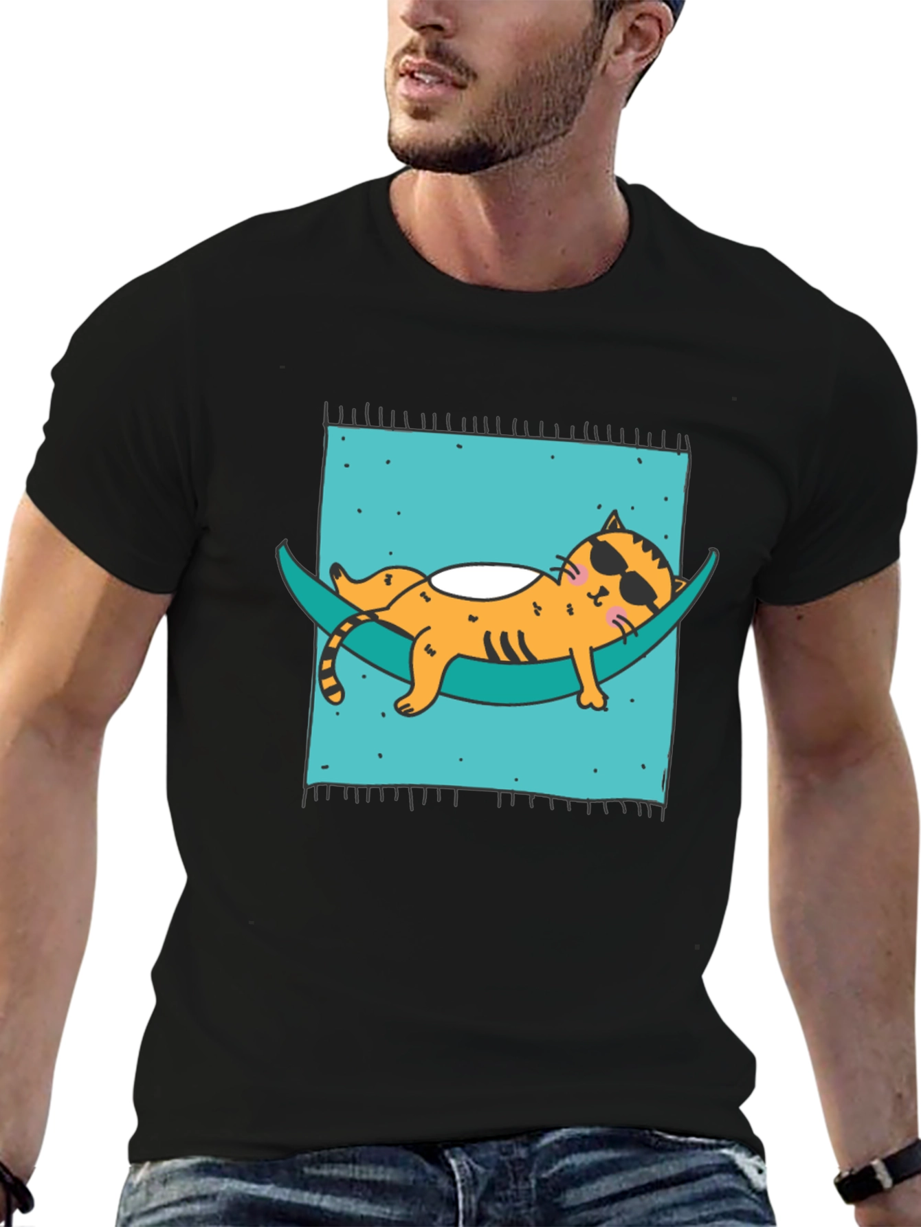 Relaxed Cat Hammock T-Shirt - Cool & Comfortable