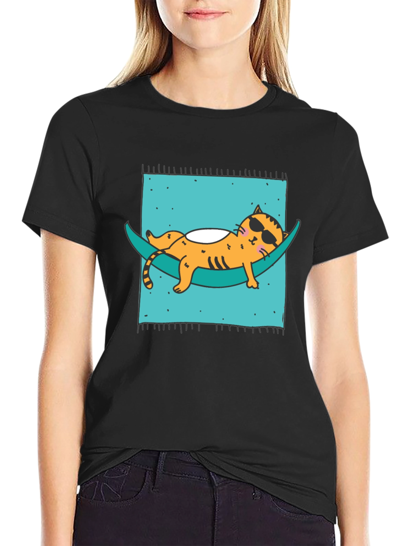 Relaxed Cat Hammock T-Shirt - Cool & Comfortable