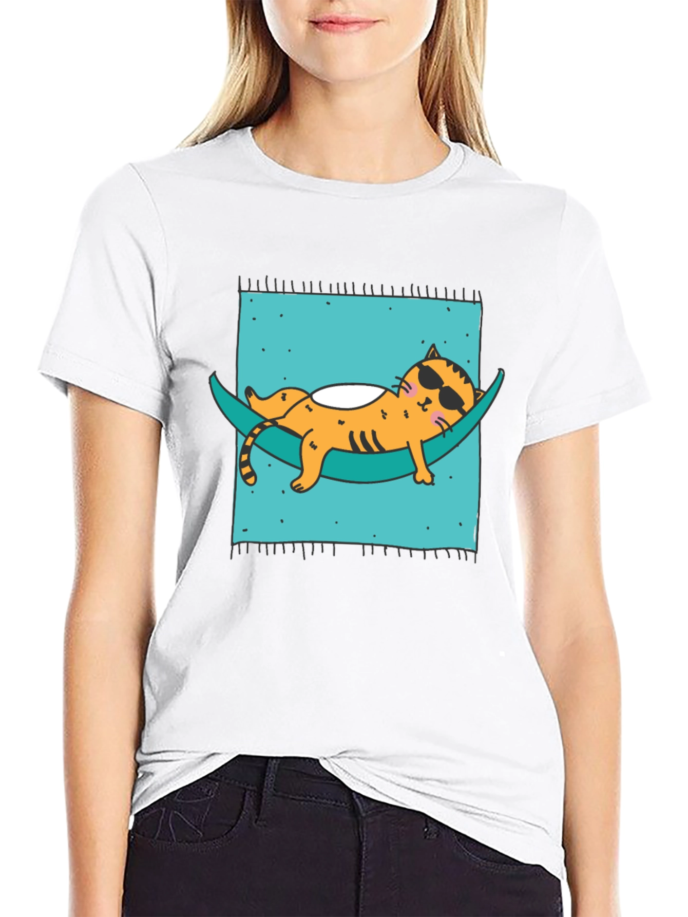 Relaxed Cat Hammock T-Shirt - Cool & Comfortable