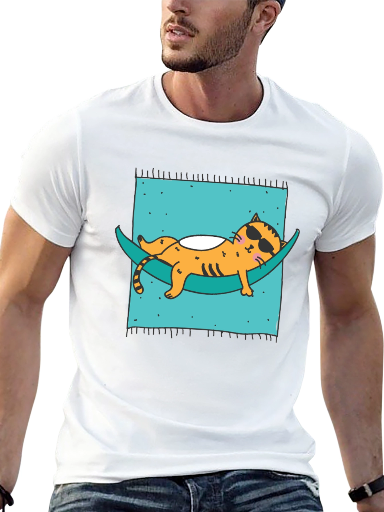 Relaxed Cat Hammock T-Shirt - Cool & Comfortable