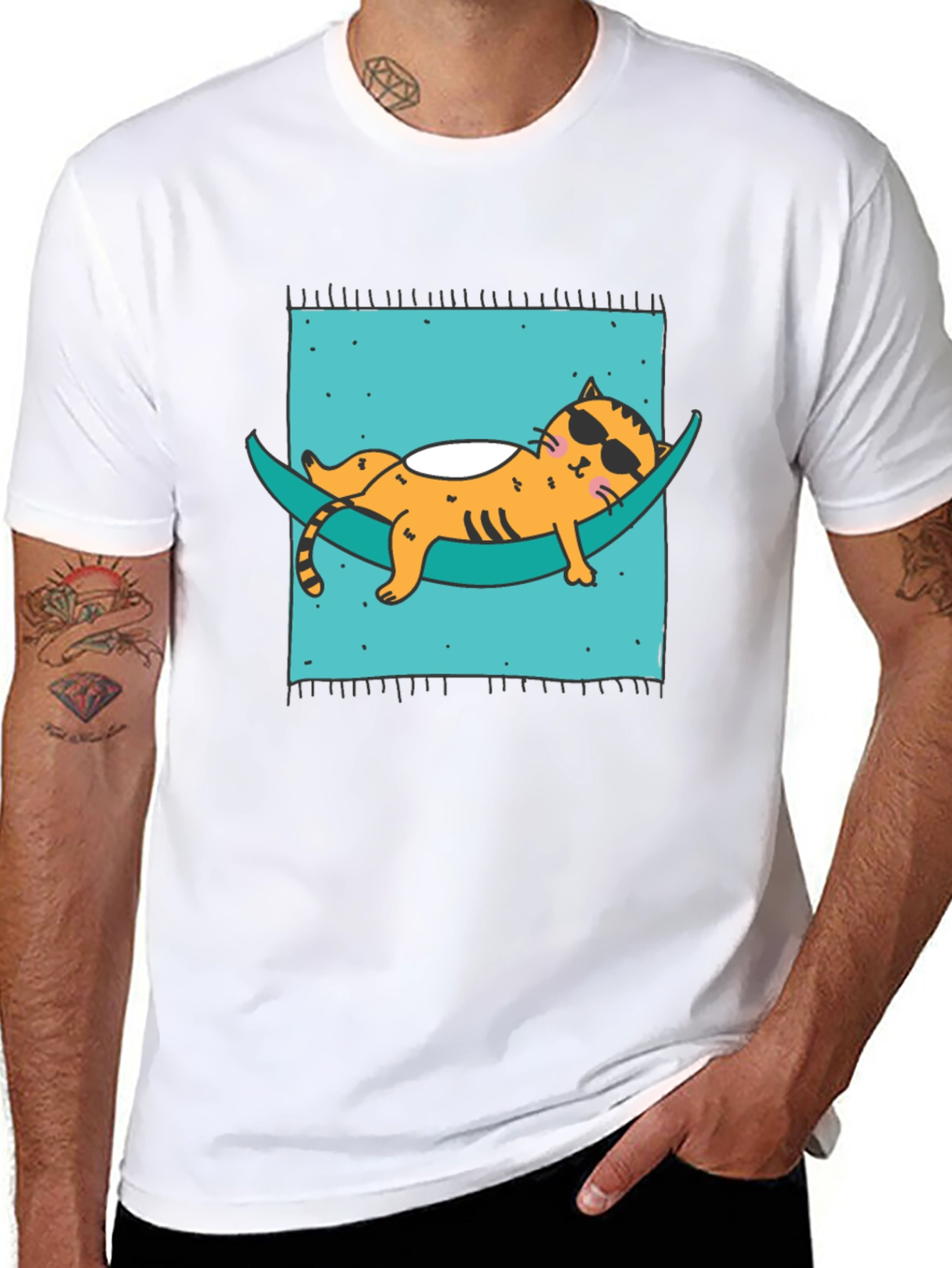 Relaxed Cat Hammock T-Shirt - Cool & Comfortable