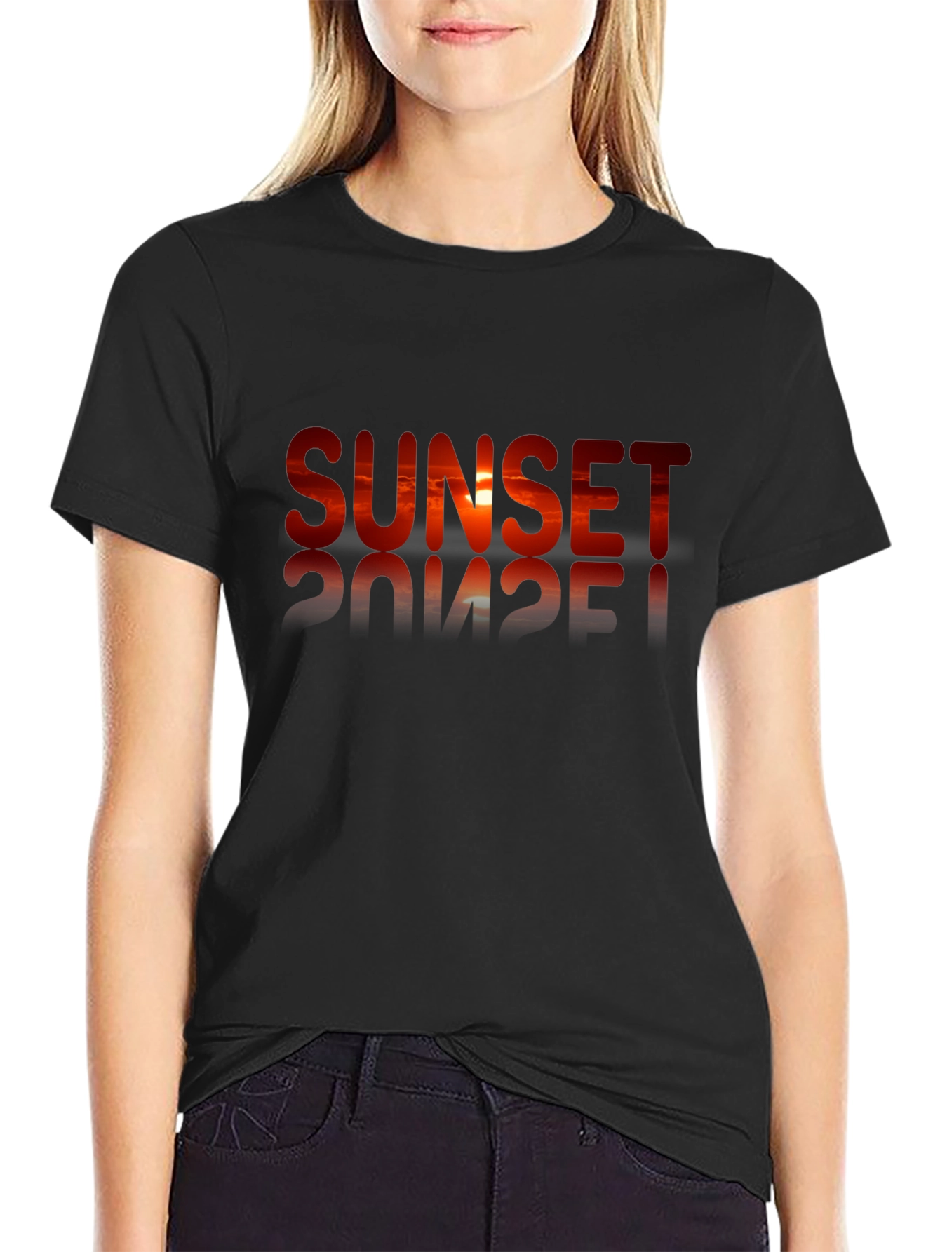 Sunset Graphic Black T-Shirt