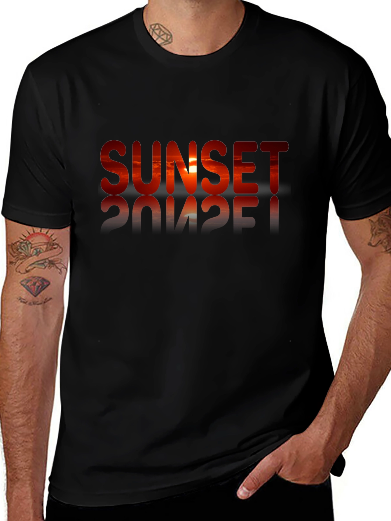 Sunset Graphic Black T-Shirt
