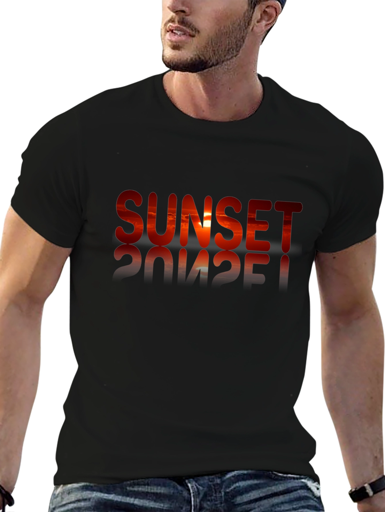 Sunset Graphic Black T-Shirt