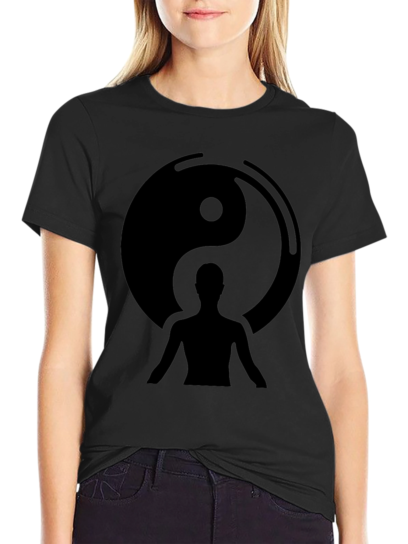 Yin Yang Balance Black Graphic Tee