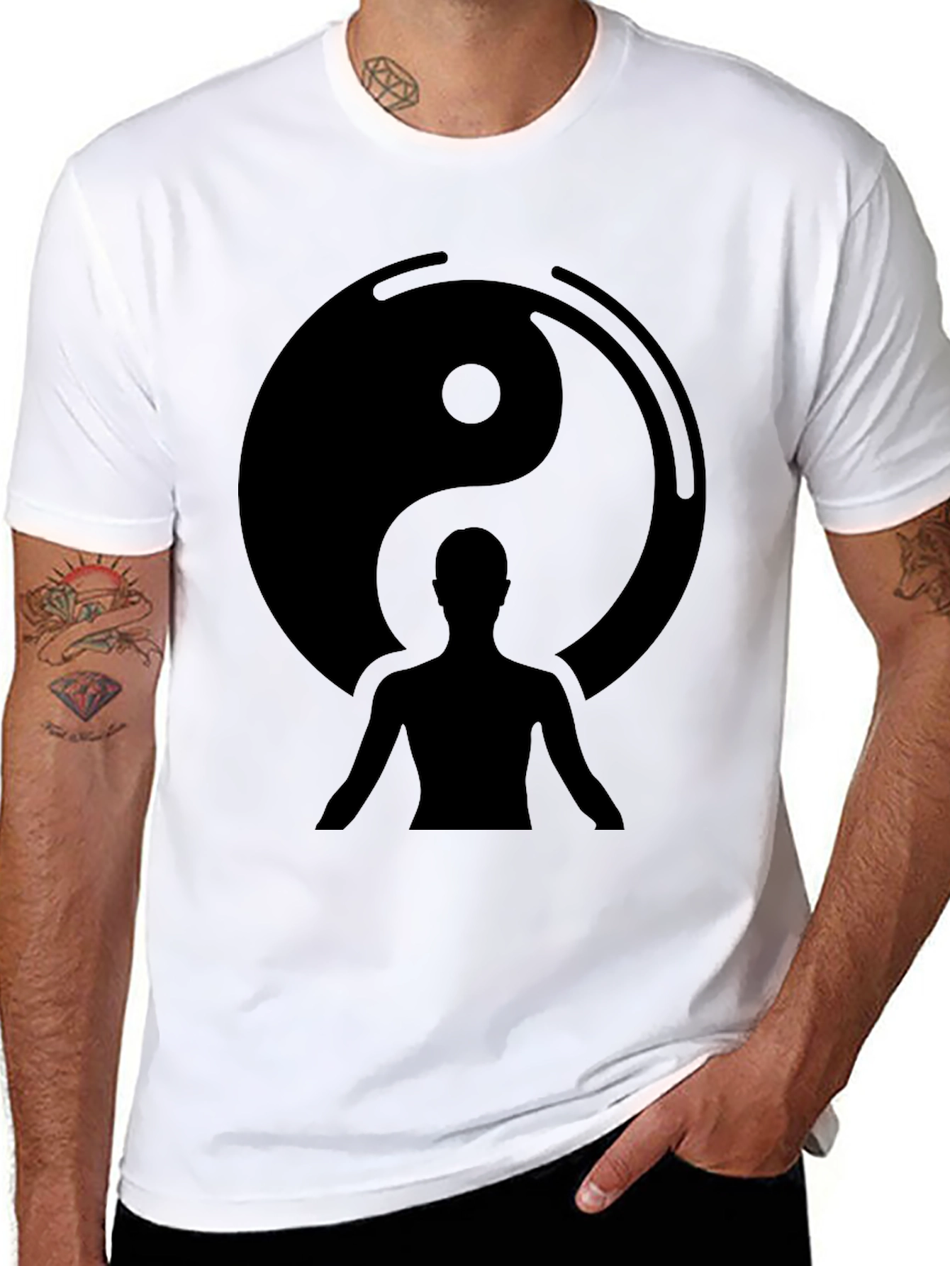 Yin Yang Balance Black Graphic Tee