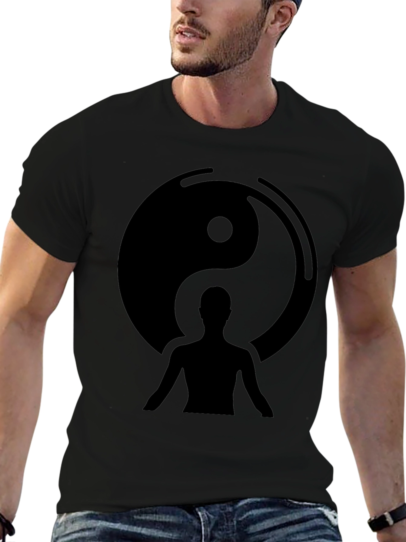 Yin Yang Balance Black Graphic Tee