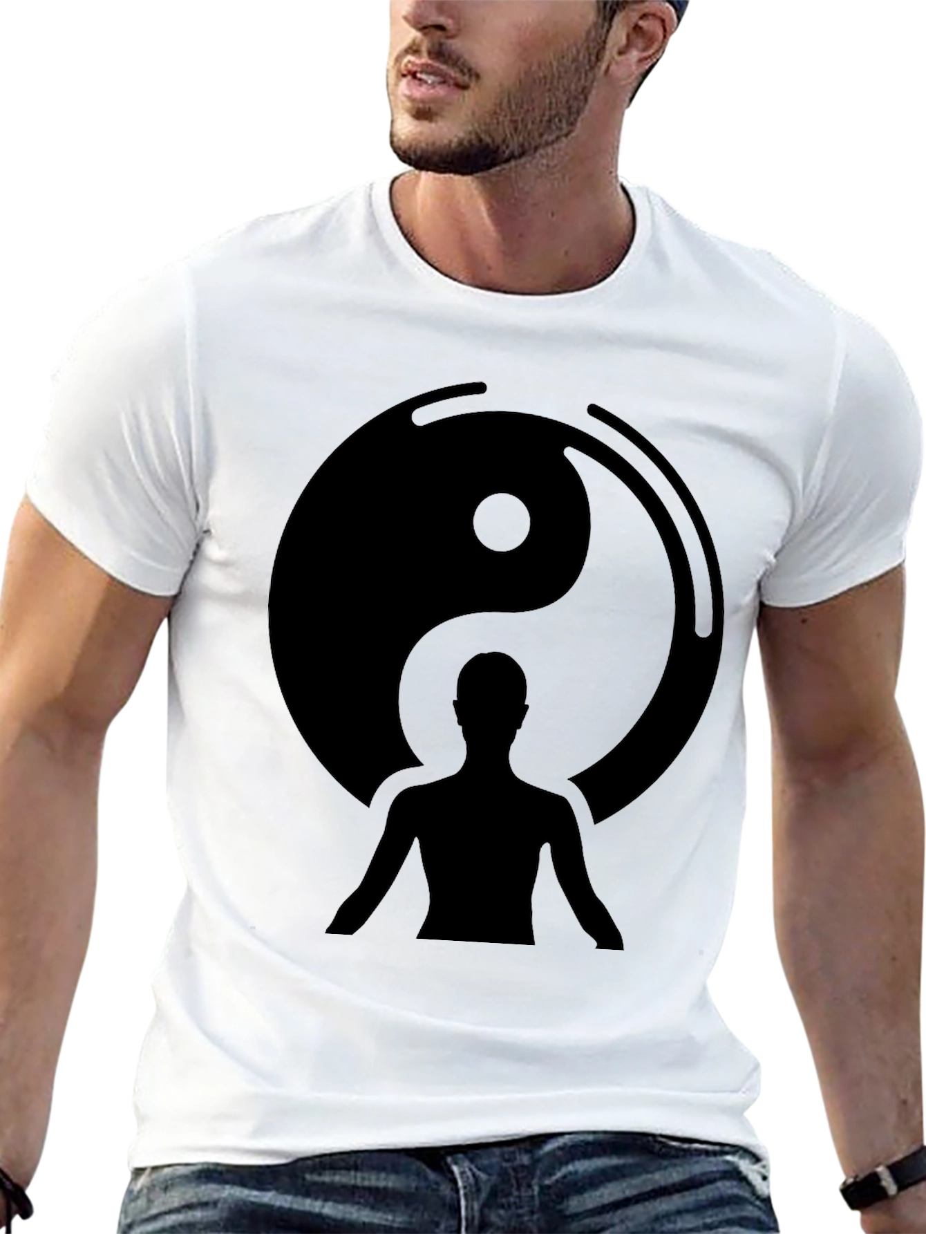 Yin Yang Balance Black Graphic Tee