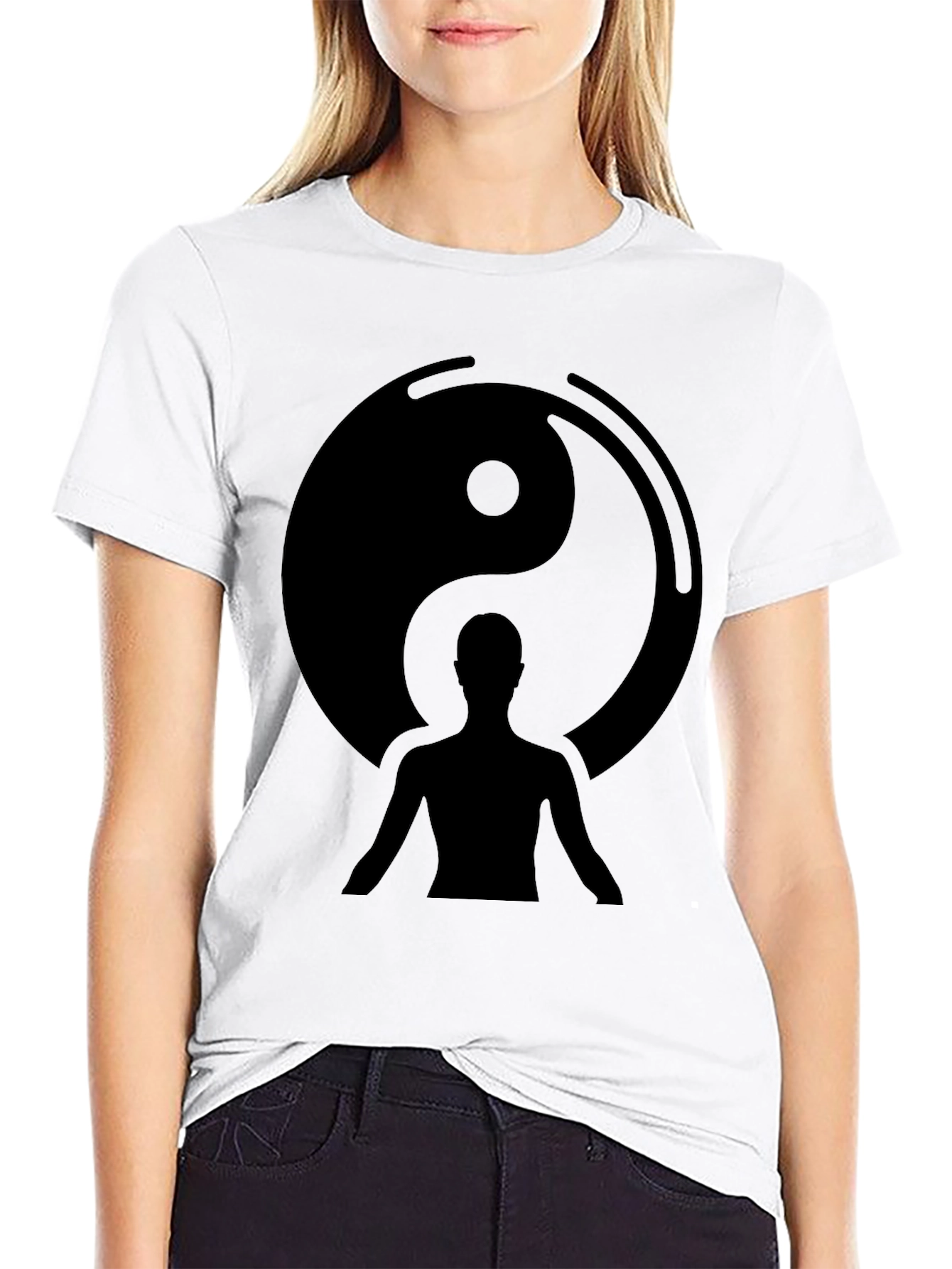 Yin Yang Balance Black Graphic Tee