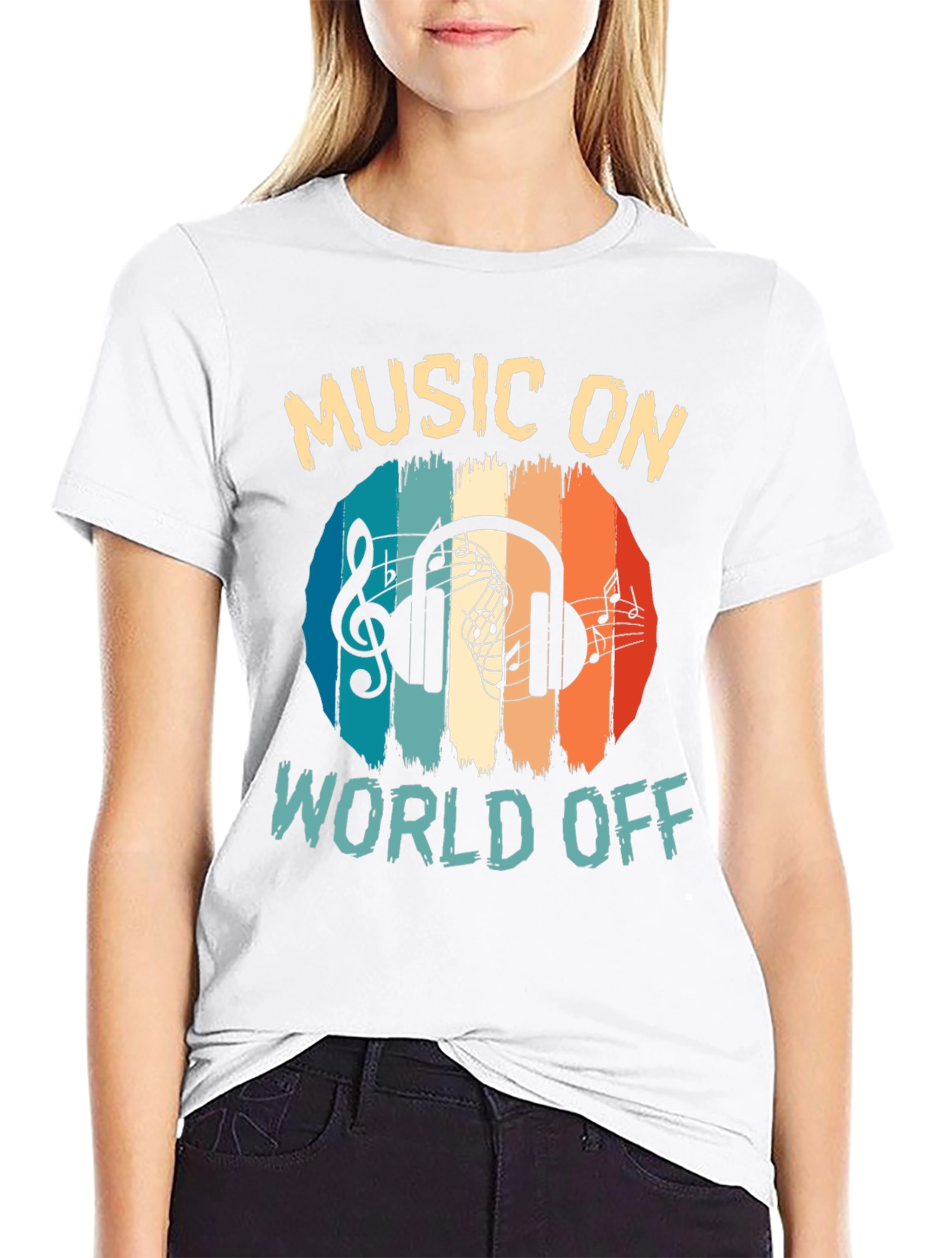 Music On World Off Graphic Tee