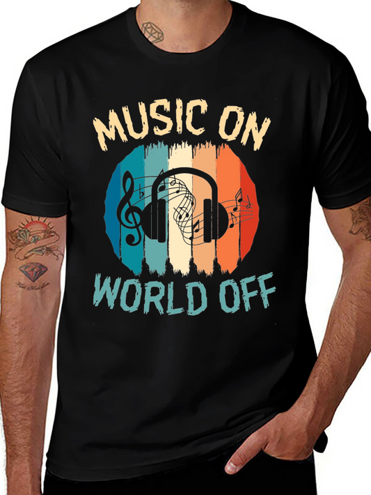 Music On World Off Graphic Tee