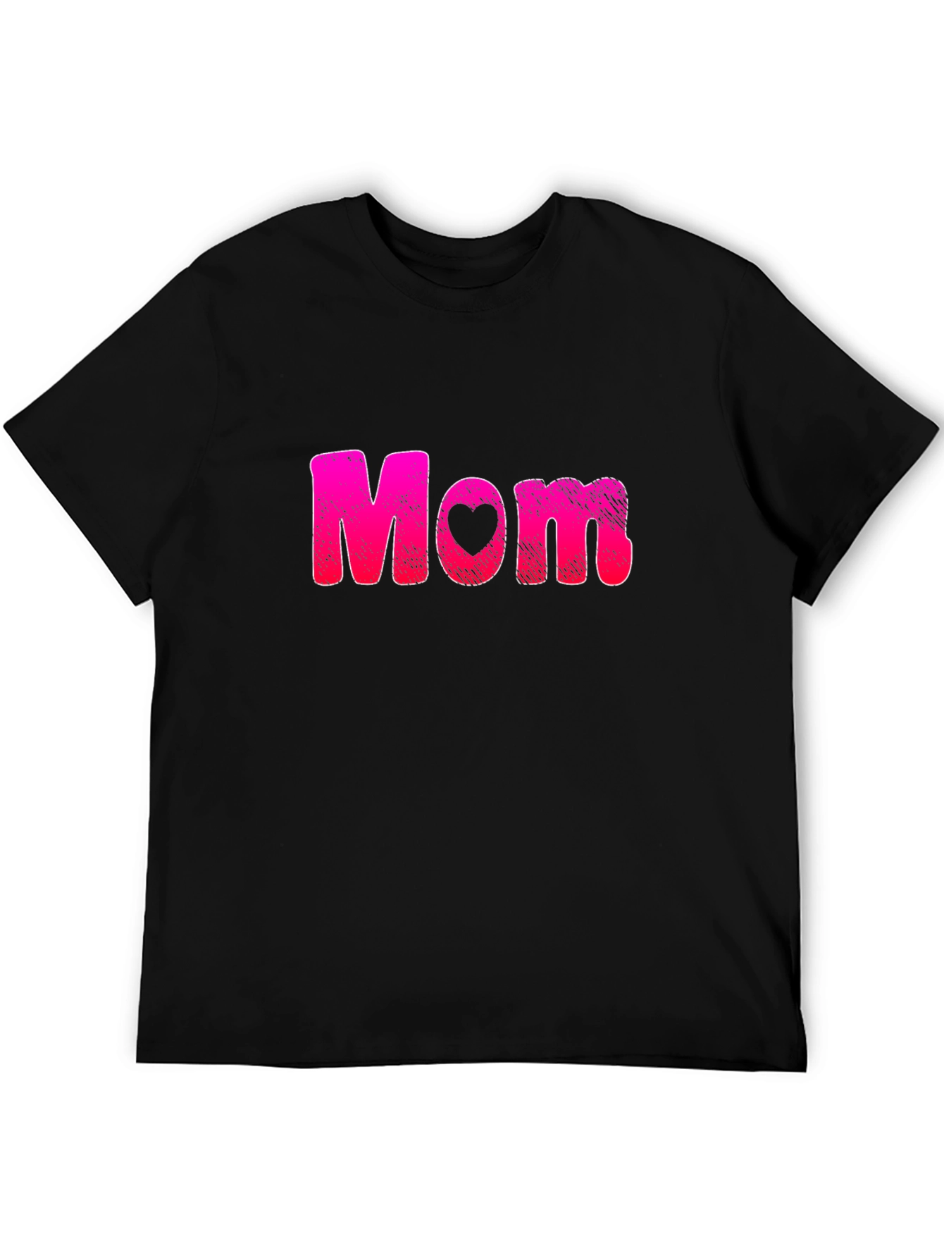 Mom Heart Graphic Black T-Shirt