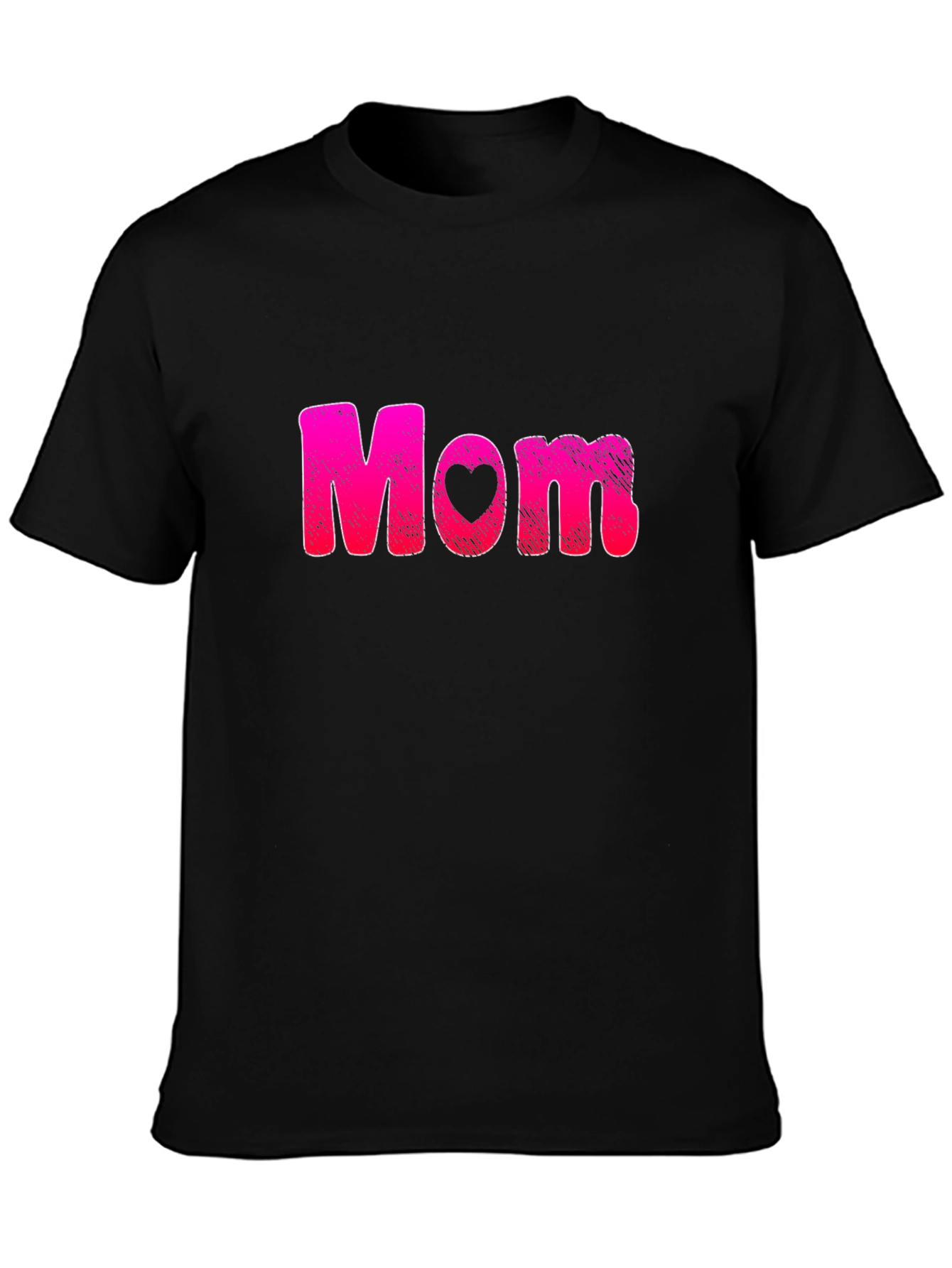 Mom Heart Graphic Black T-Shirt