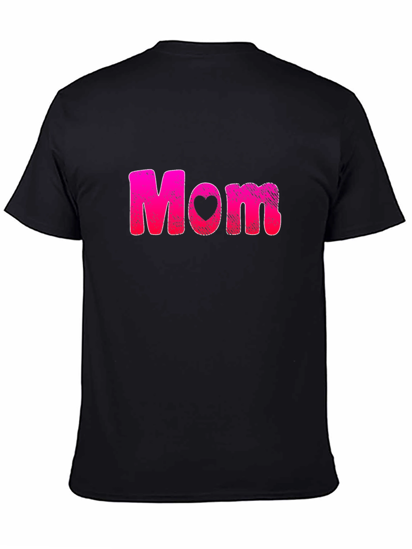 Mom Heart Graphic Black T-Shirt