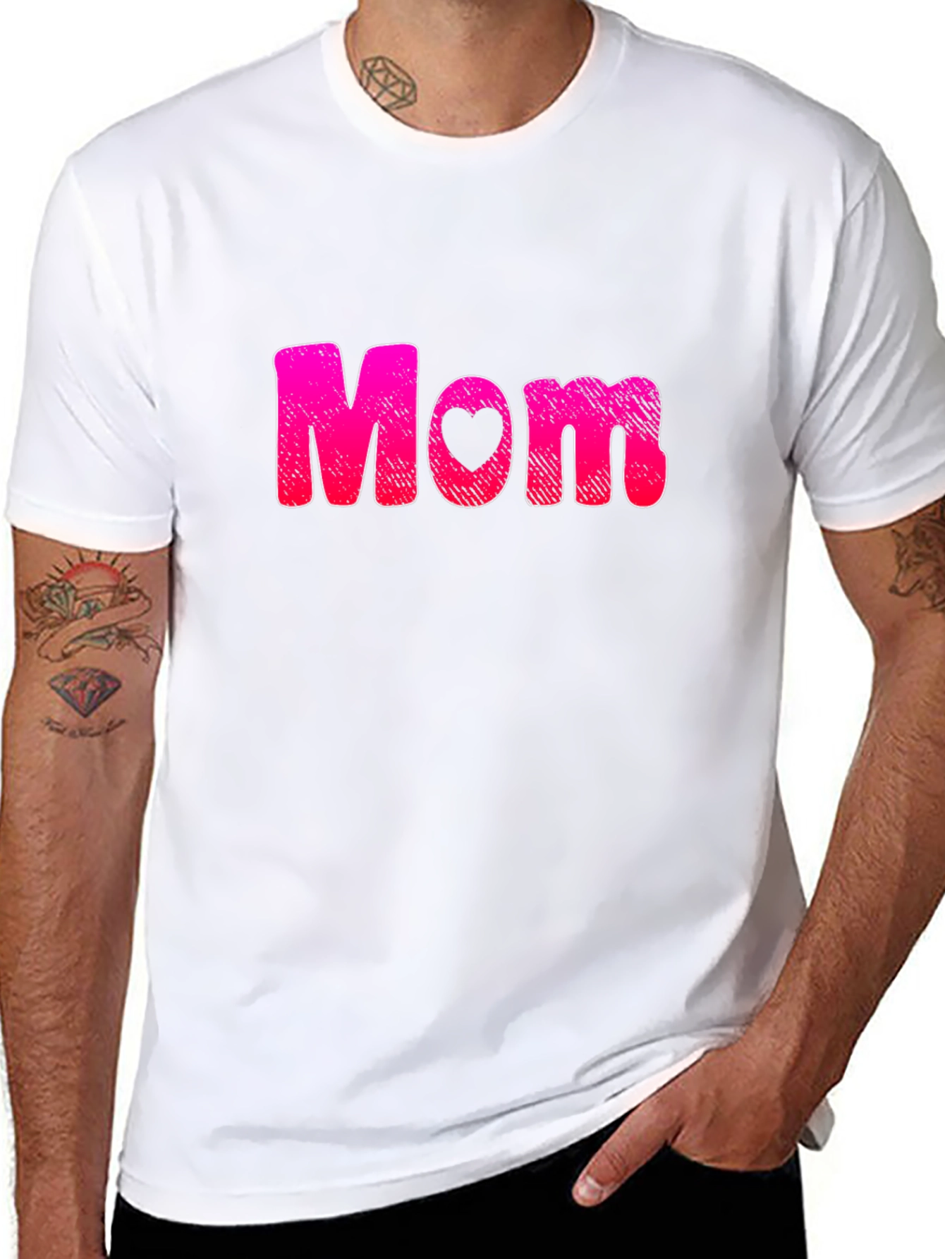Mom Heart Graphic Black T-Shirt