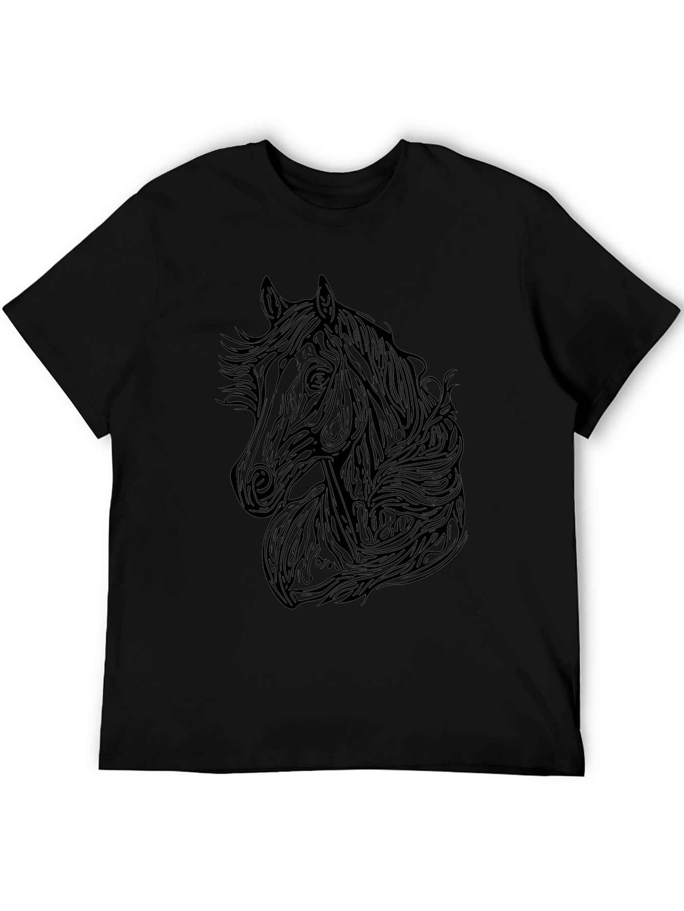 Black Horse Graphic Tee - Mens Stylish T-Shirt