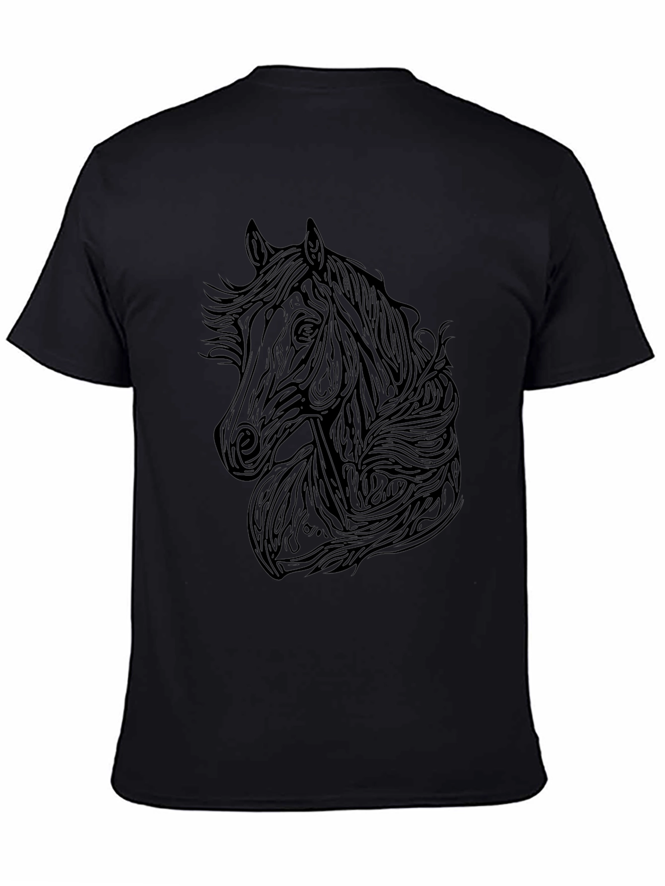 Black Horse Graphic Tee - Mens Stylish T-Shirt