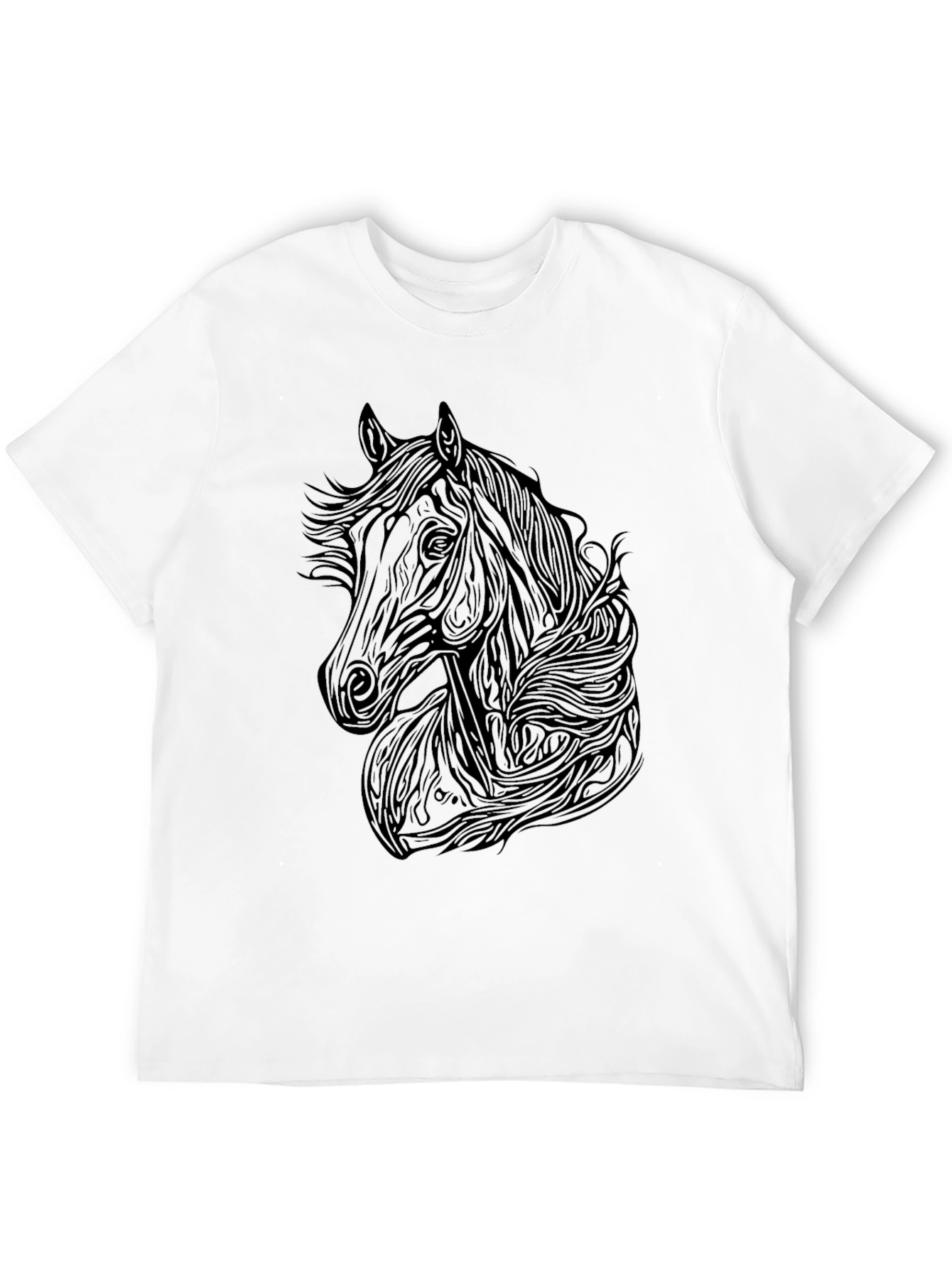 Black Horse Graphic Tee - Mens Stylish T-Shirt