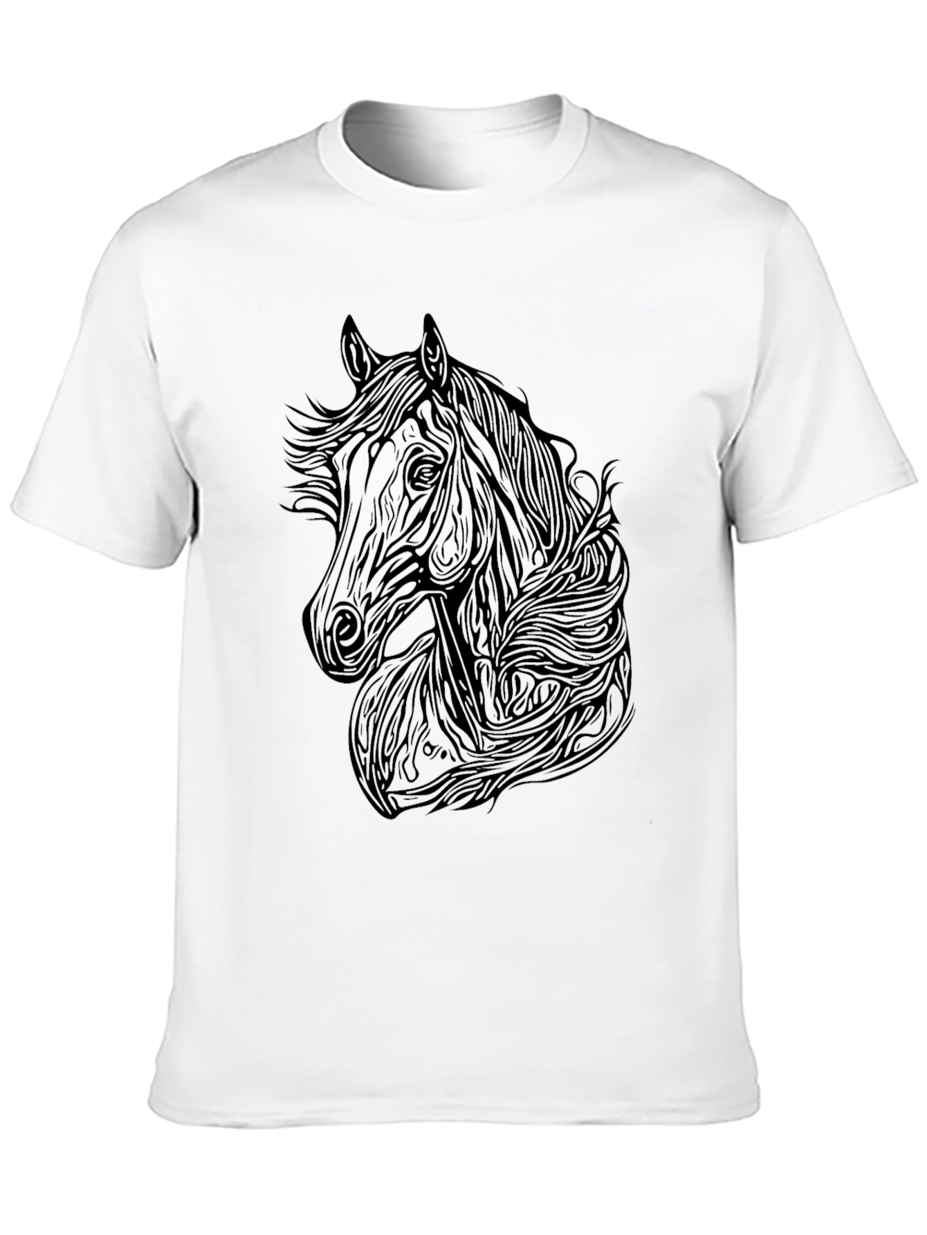 Black Horse Graphic Tee - Mens Stylish T-Shirt