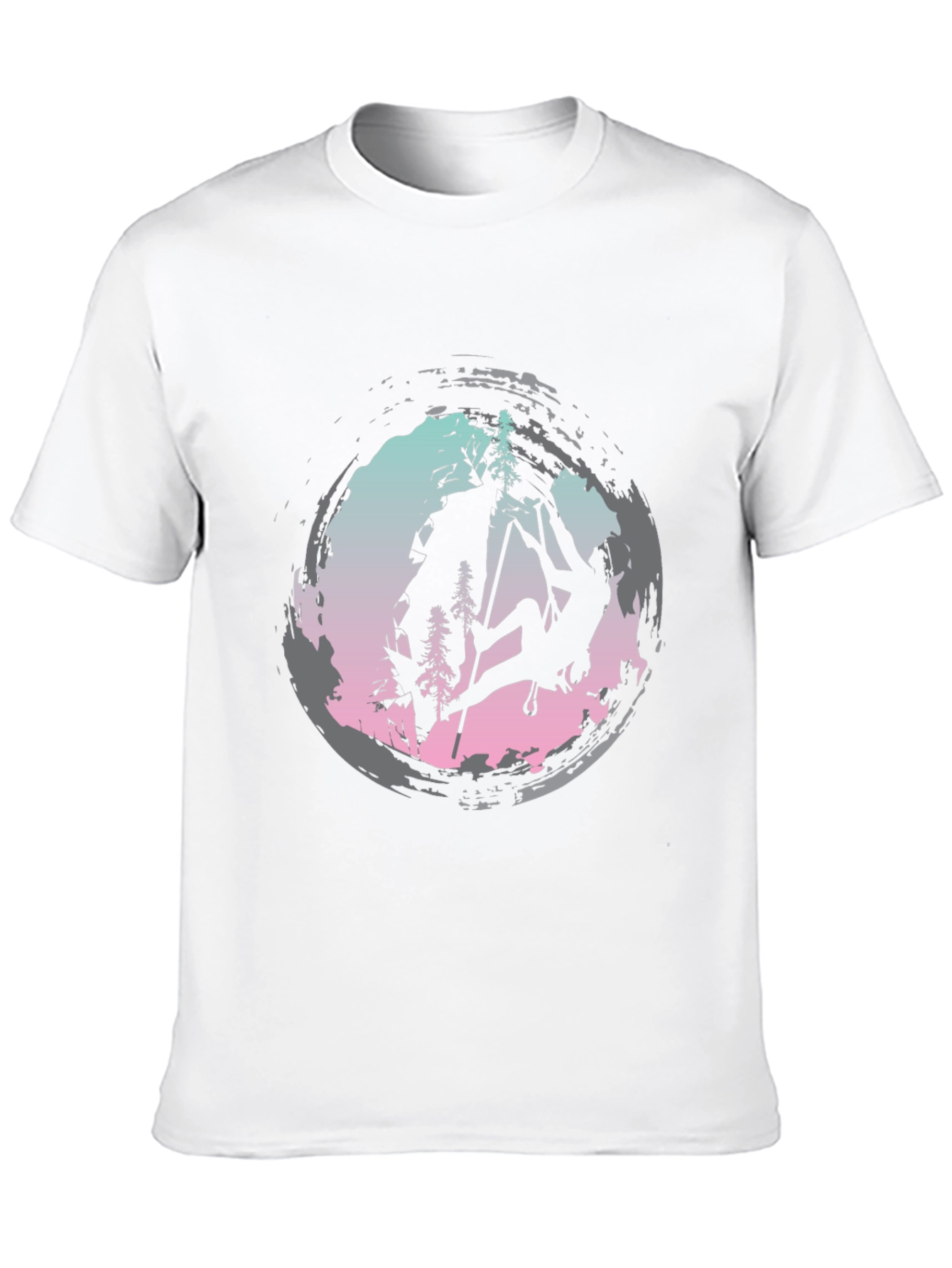 Climbing Silhouette Graphic Tee - Black Cotton Shirt