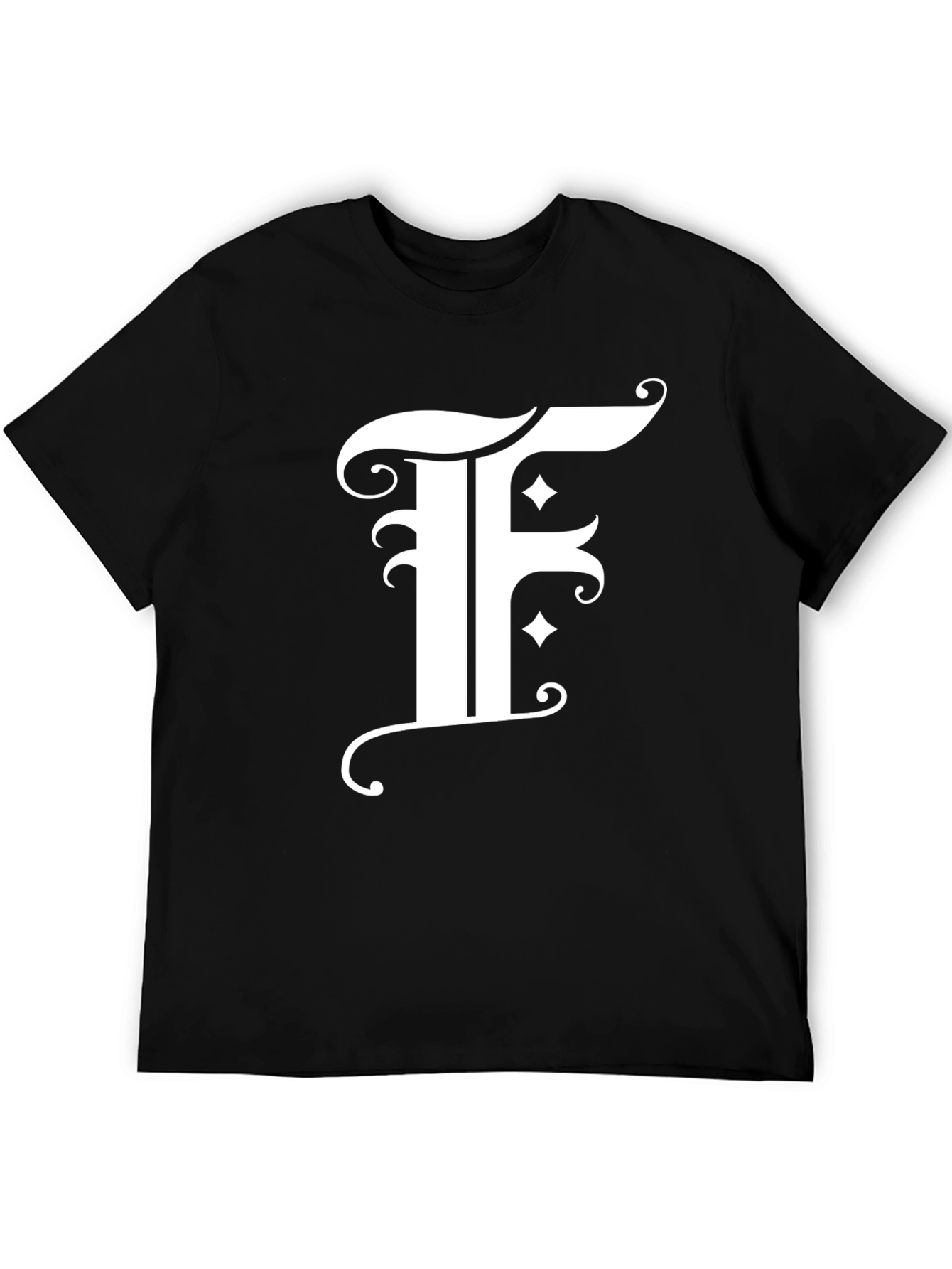 Elegant F Graphic Black T-Shirt