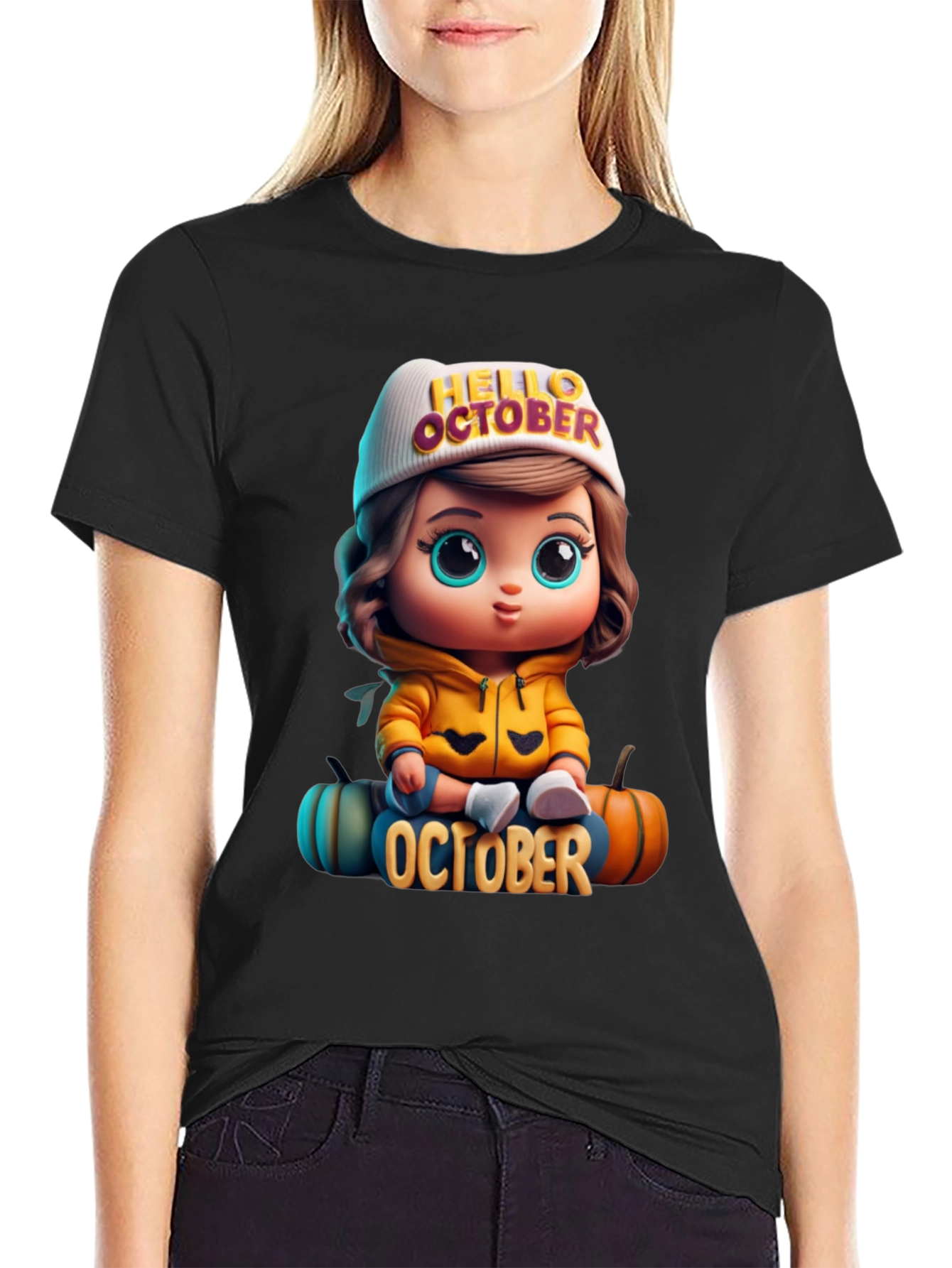 Hello October Cartoon T-Shirt