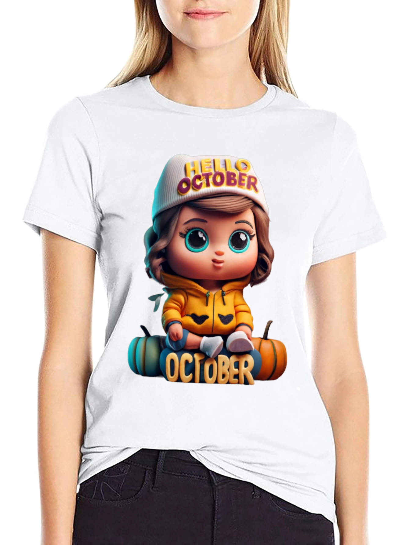 Hello October Cartoon T-Shirt