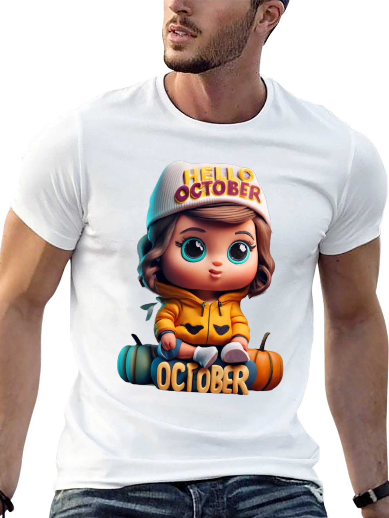 Hello October Cartoon T-Shirt