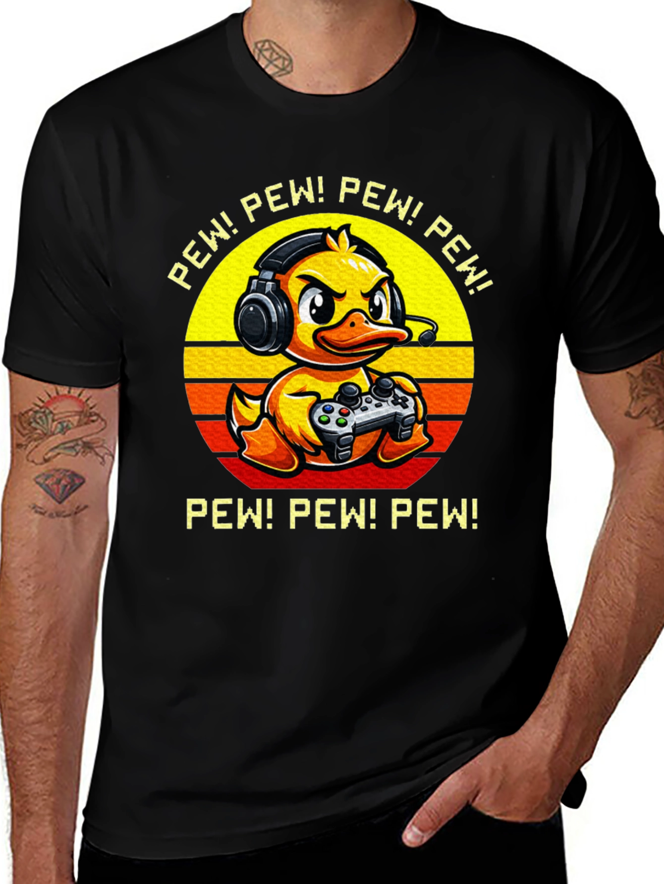 Gamer Duck Graphic T-Shirt - Pew Pew!