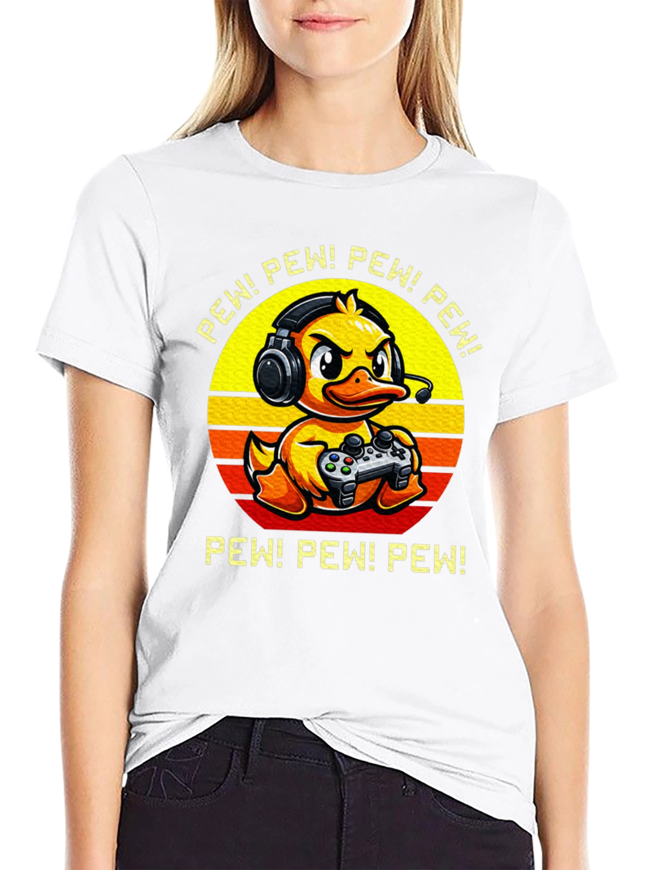 Gamer Duck Graphic T-Shirt - Pew Pew!