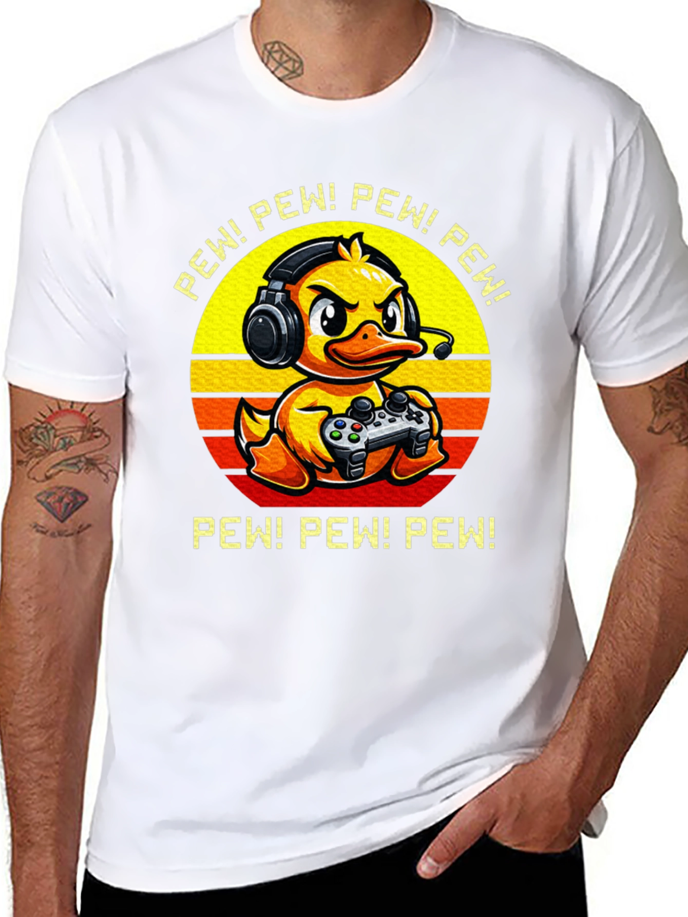 Gamer Duck Graphic T-Shirt - Pew Pew!